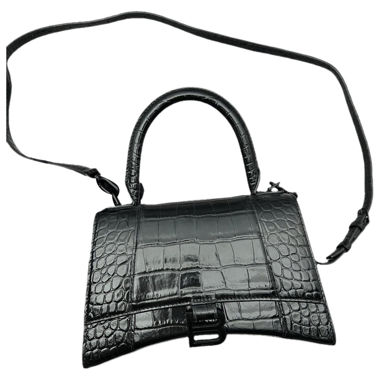 Hourglass leather handbag