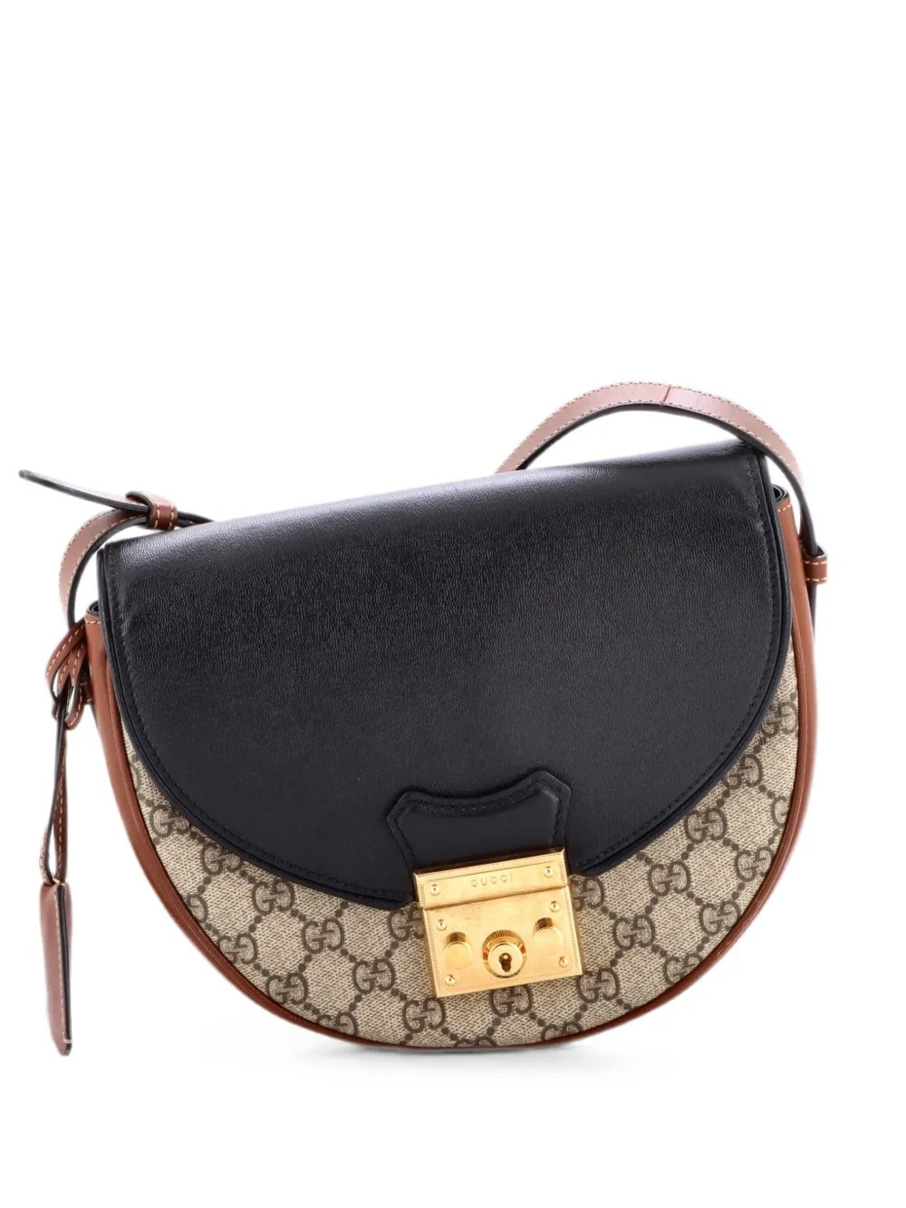 Padlock Saddle Shoulder Bag GG Coated Canvas and Leather Small crossbody bag