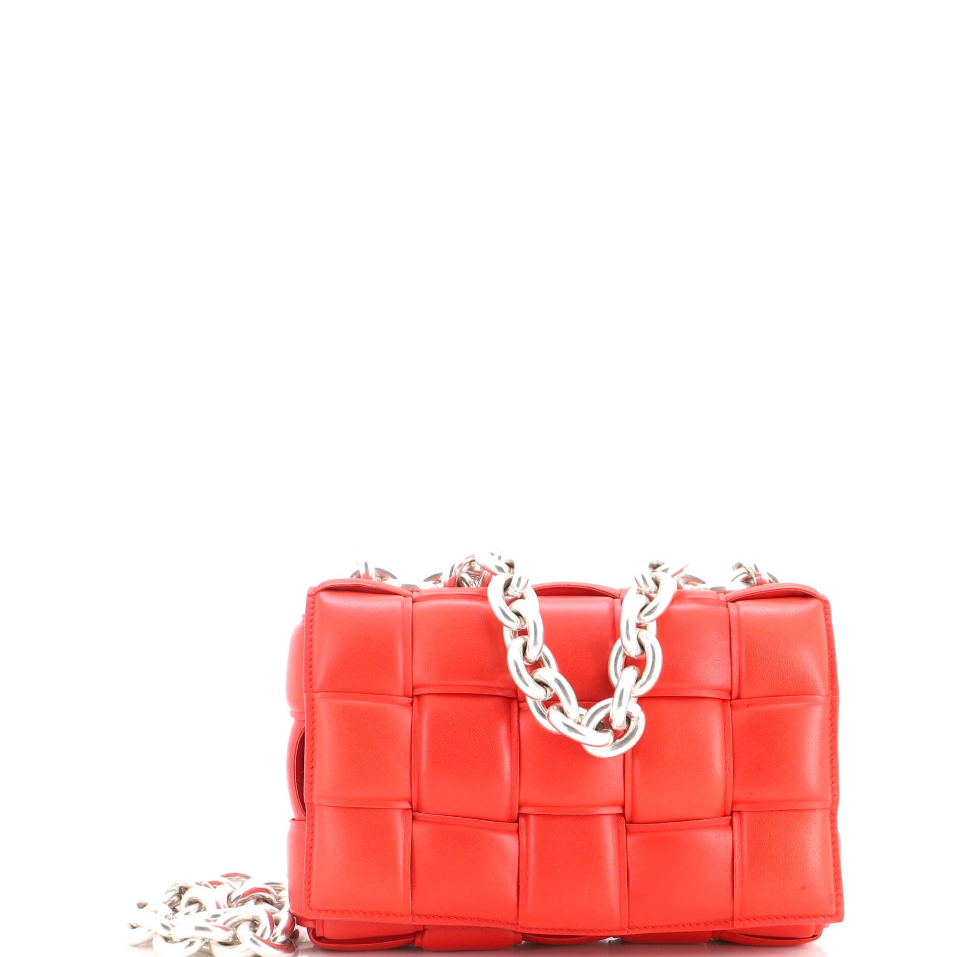 Cassette Chain Crossbody Bag Padded Maxi Intrecciato Leather