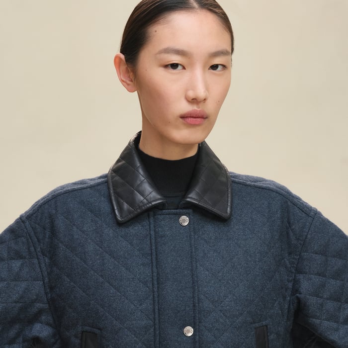 Bleu Céleste Short Quilted Coat