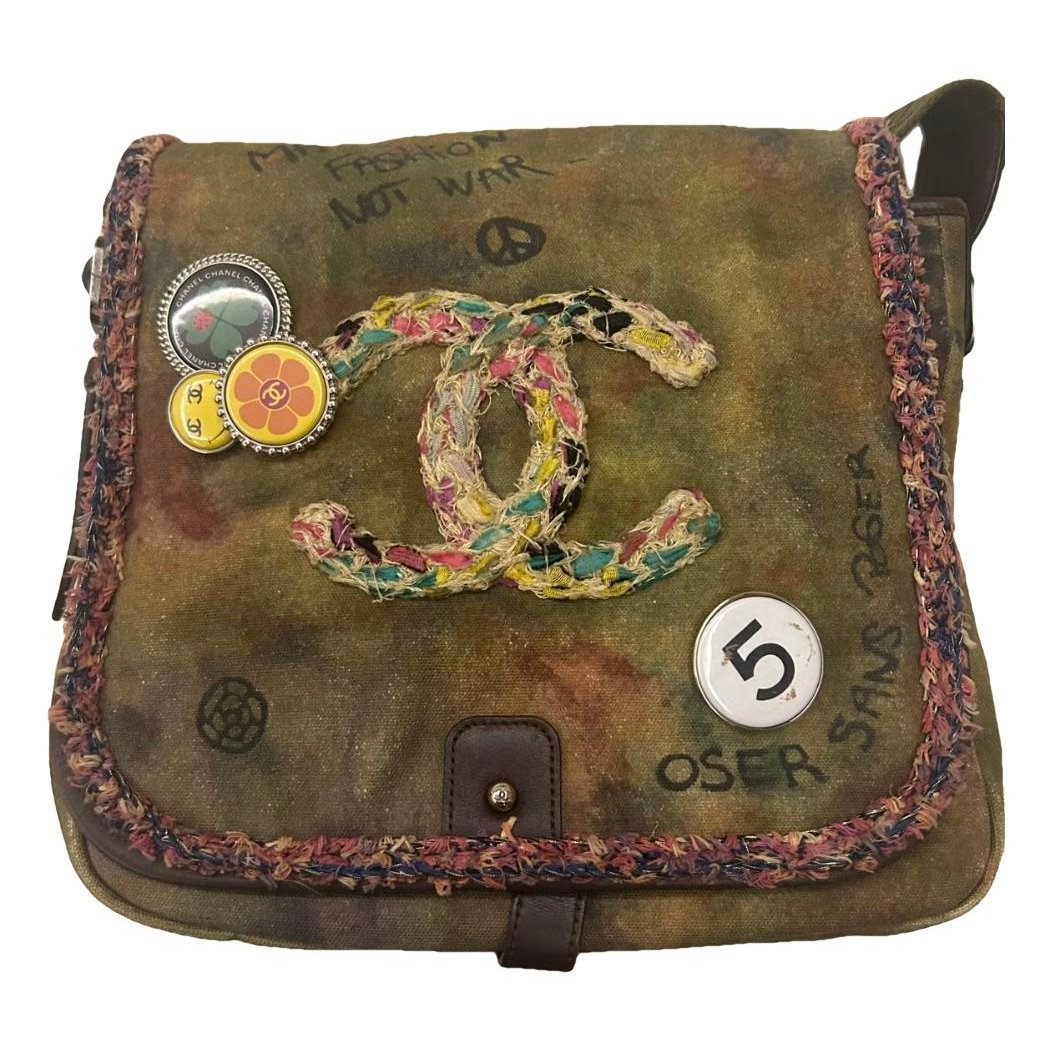 Graffiti cloth crossbody bag