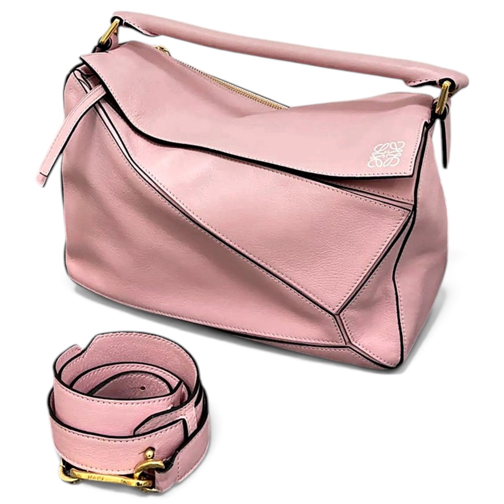 Puzzle leather crossbody bag