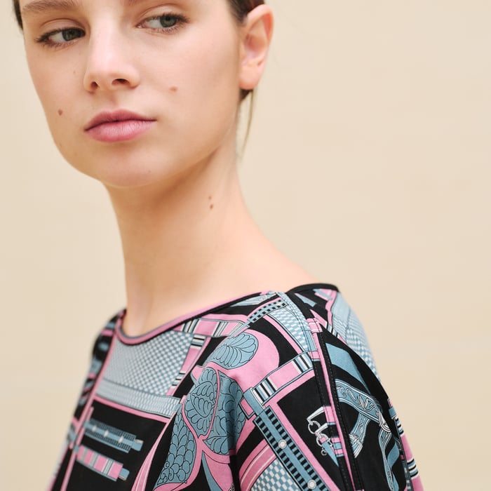 Noir "Lettres Equestres" Drawstring Dress