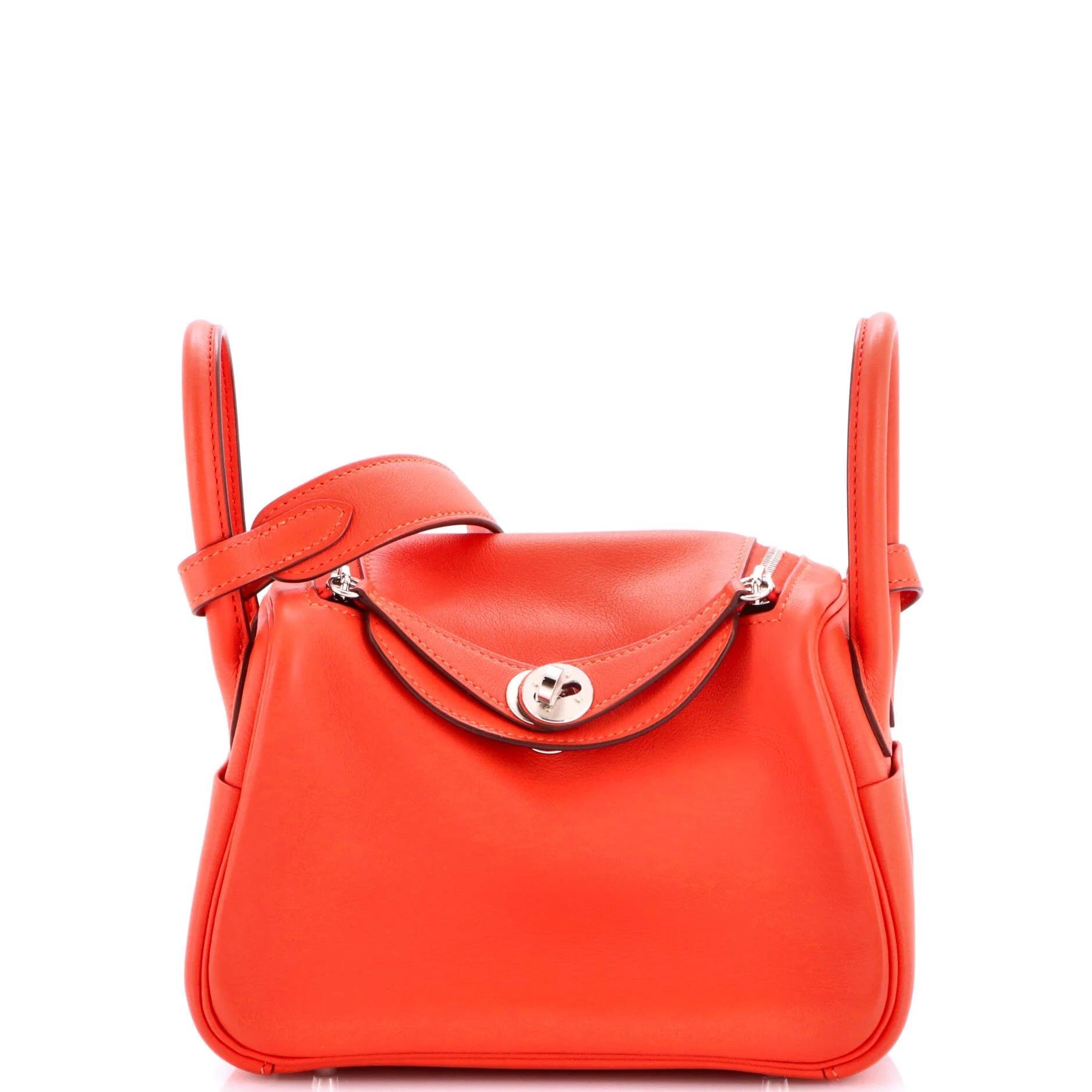 Hermes Lindy Handbag Orange Swift Leather 2021
