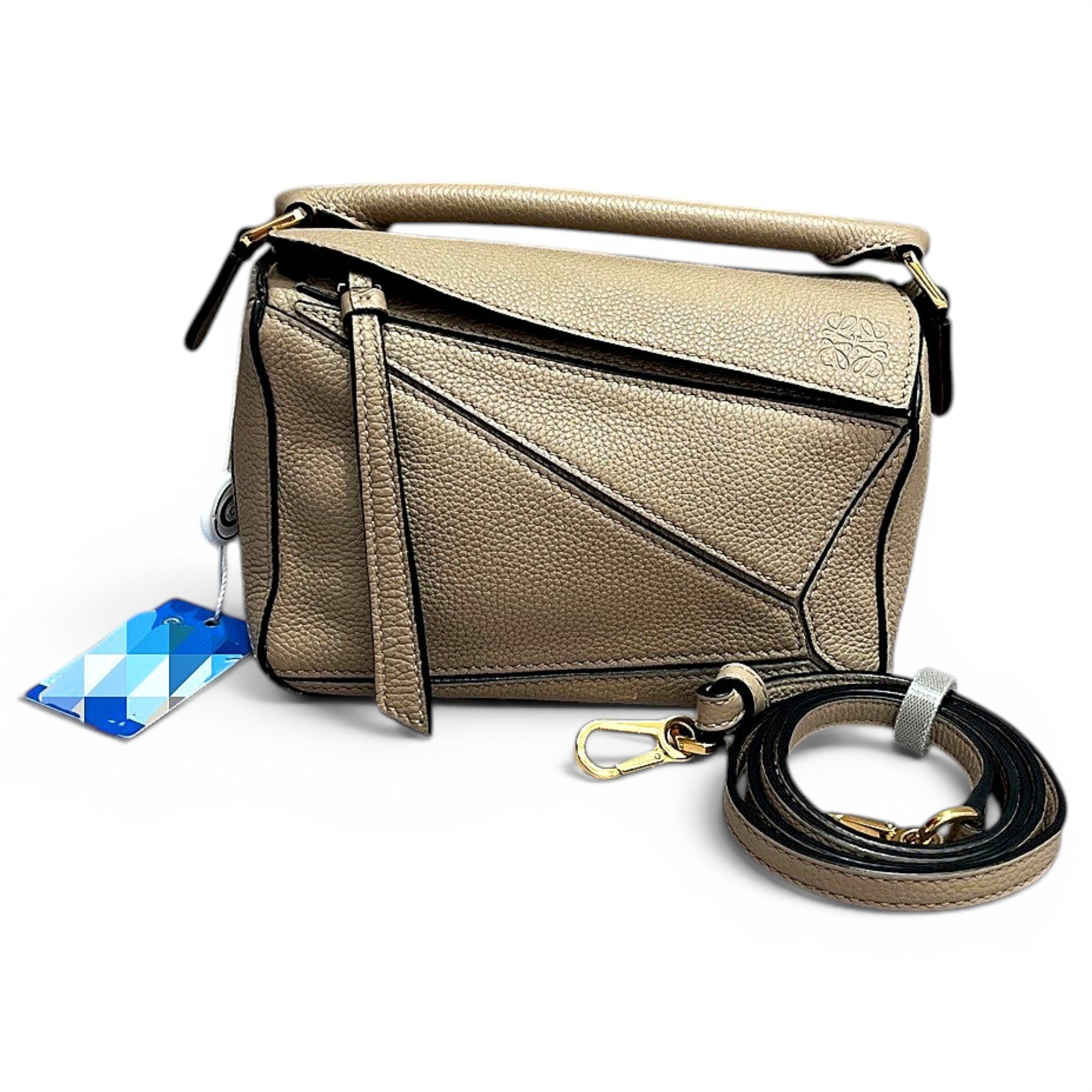 Puzzle leather handbag