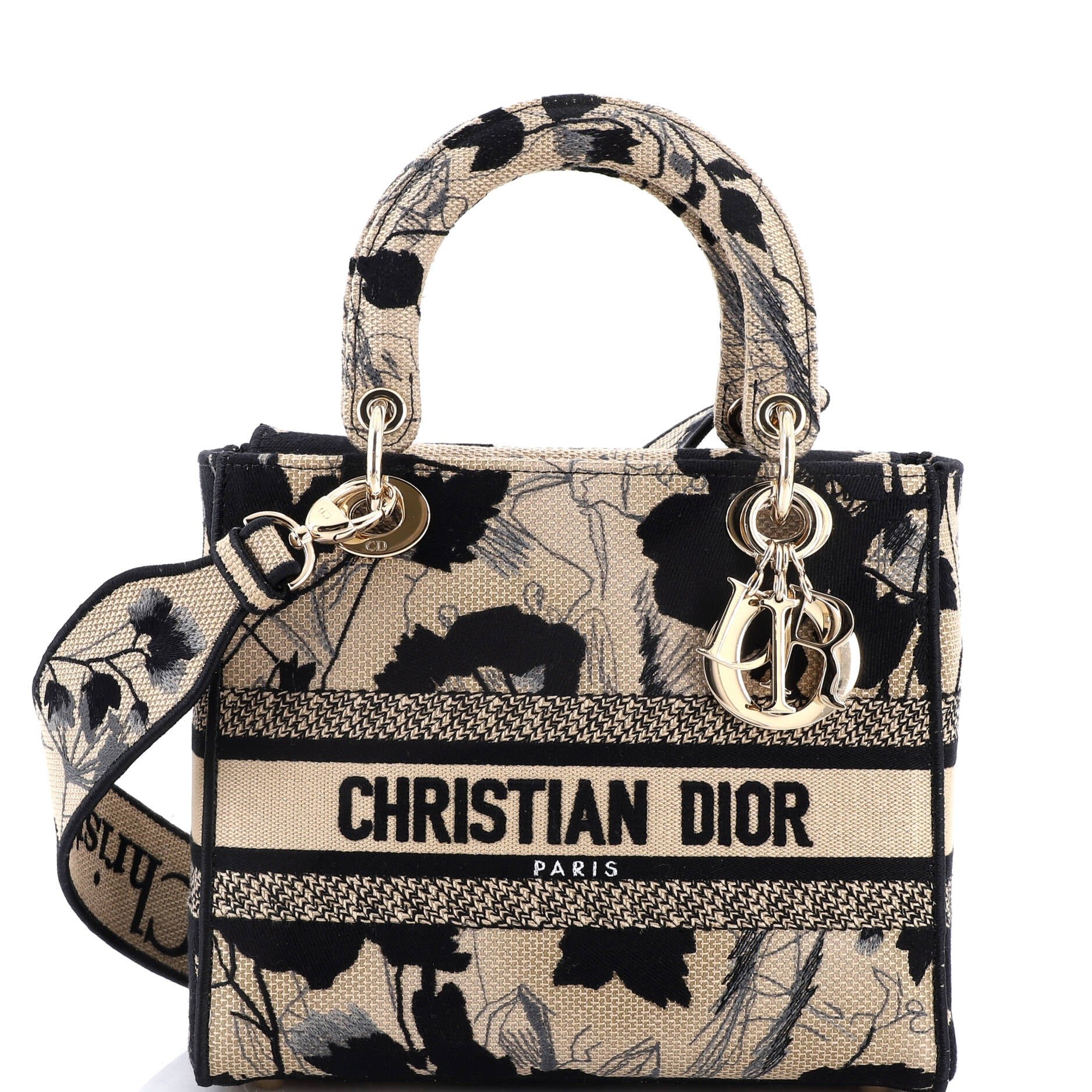 Dior Lady D-Lite Bag Embroidered Canvas Medium