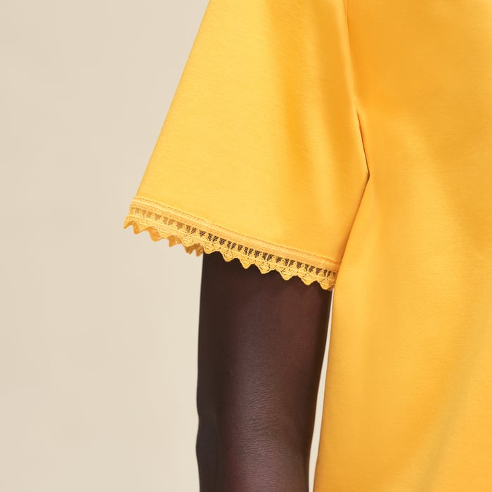 Jaune Mimosa Embroidered Maxi T-shirt