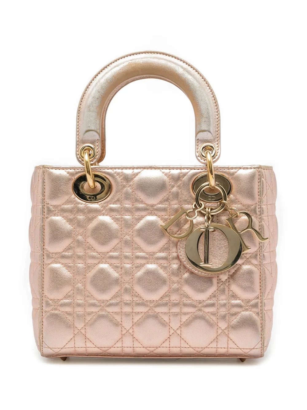 2018 Small Metallic Lambskin Cannage My ABCDior Lady Dior satchel