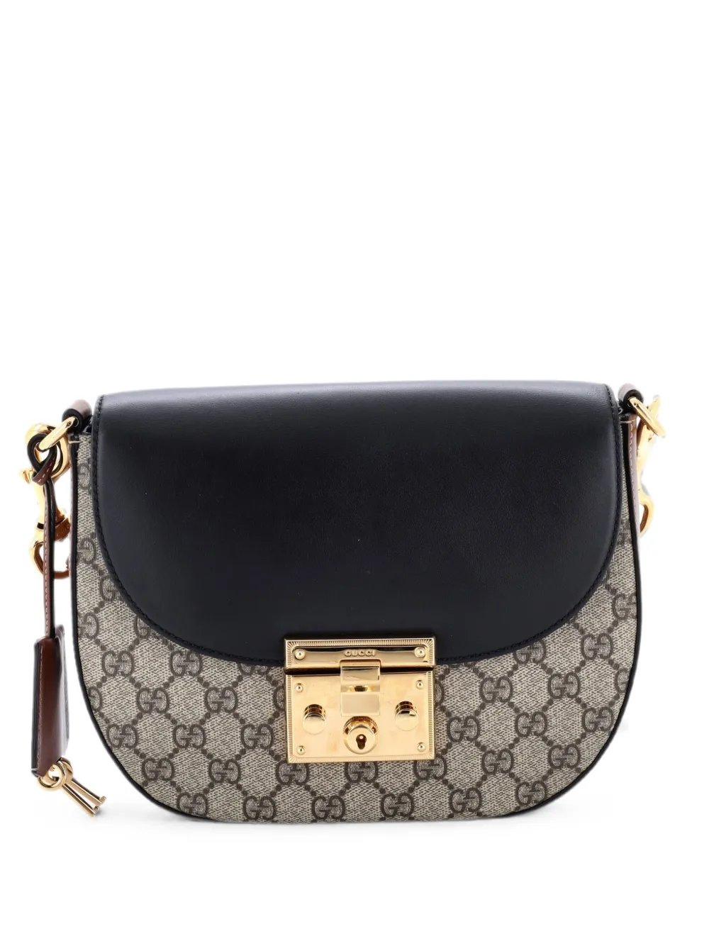 Padlock Saddle Shoulder Bag GG Coated Canvas and Leather Medium crossbody bag