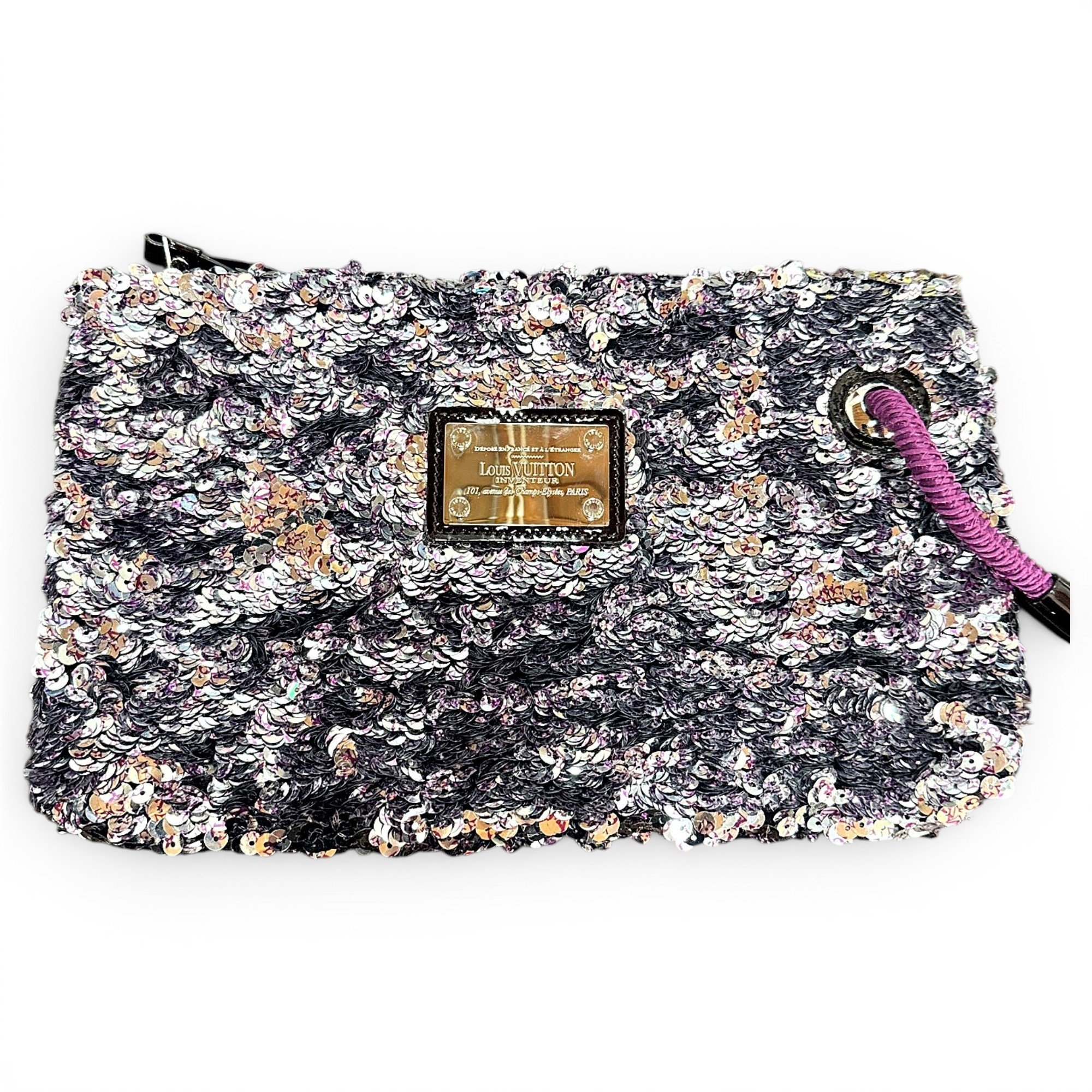 Pochette Trunk glitter clutch bag