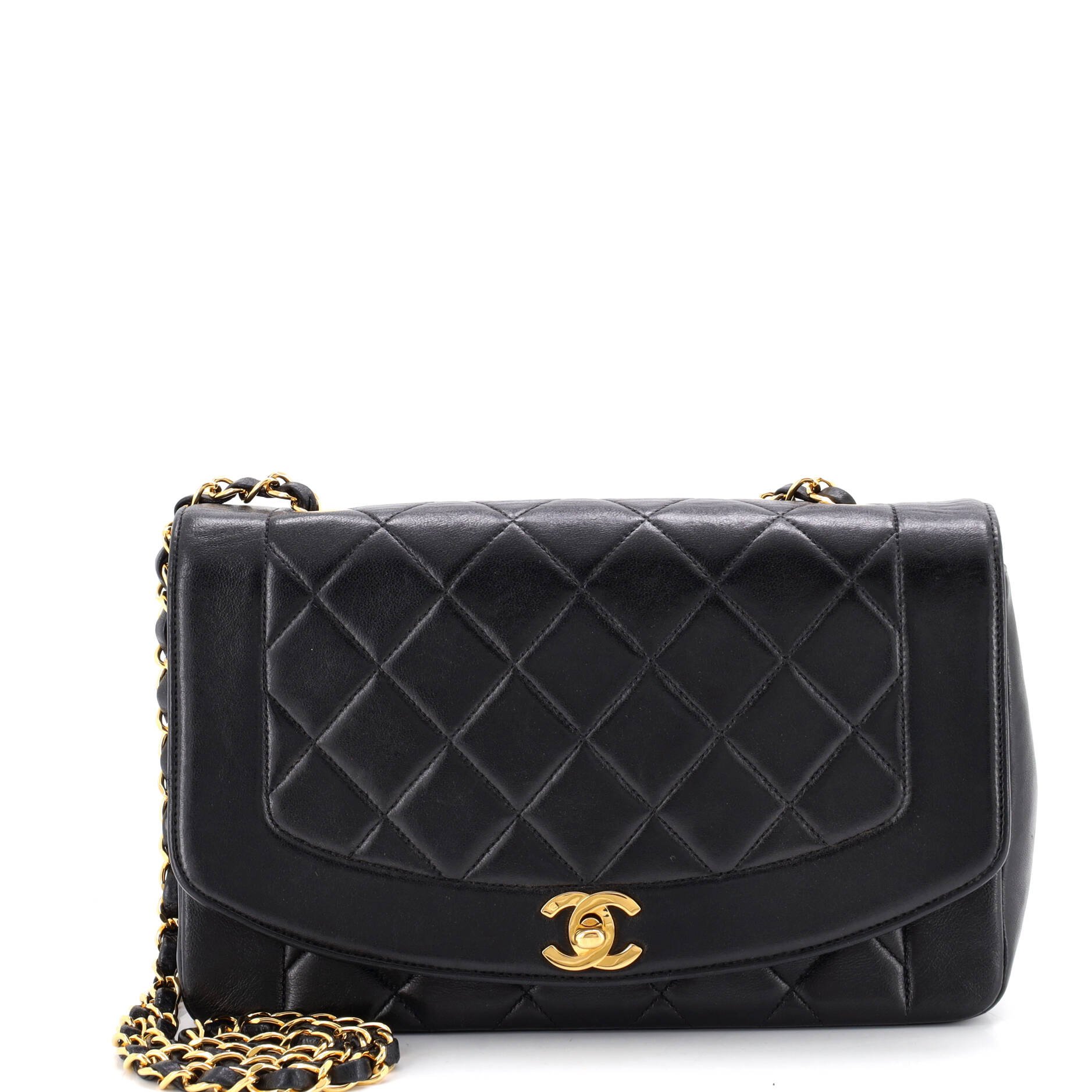 Vintage Diana Flap Bag Quilted Lambskin Medium