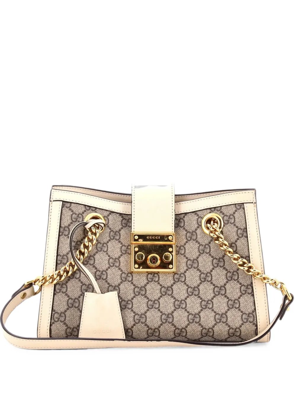 Padlock Chain Tote GG Coated Canvas with Leather Small shoulder bag