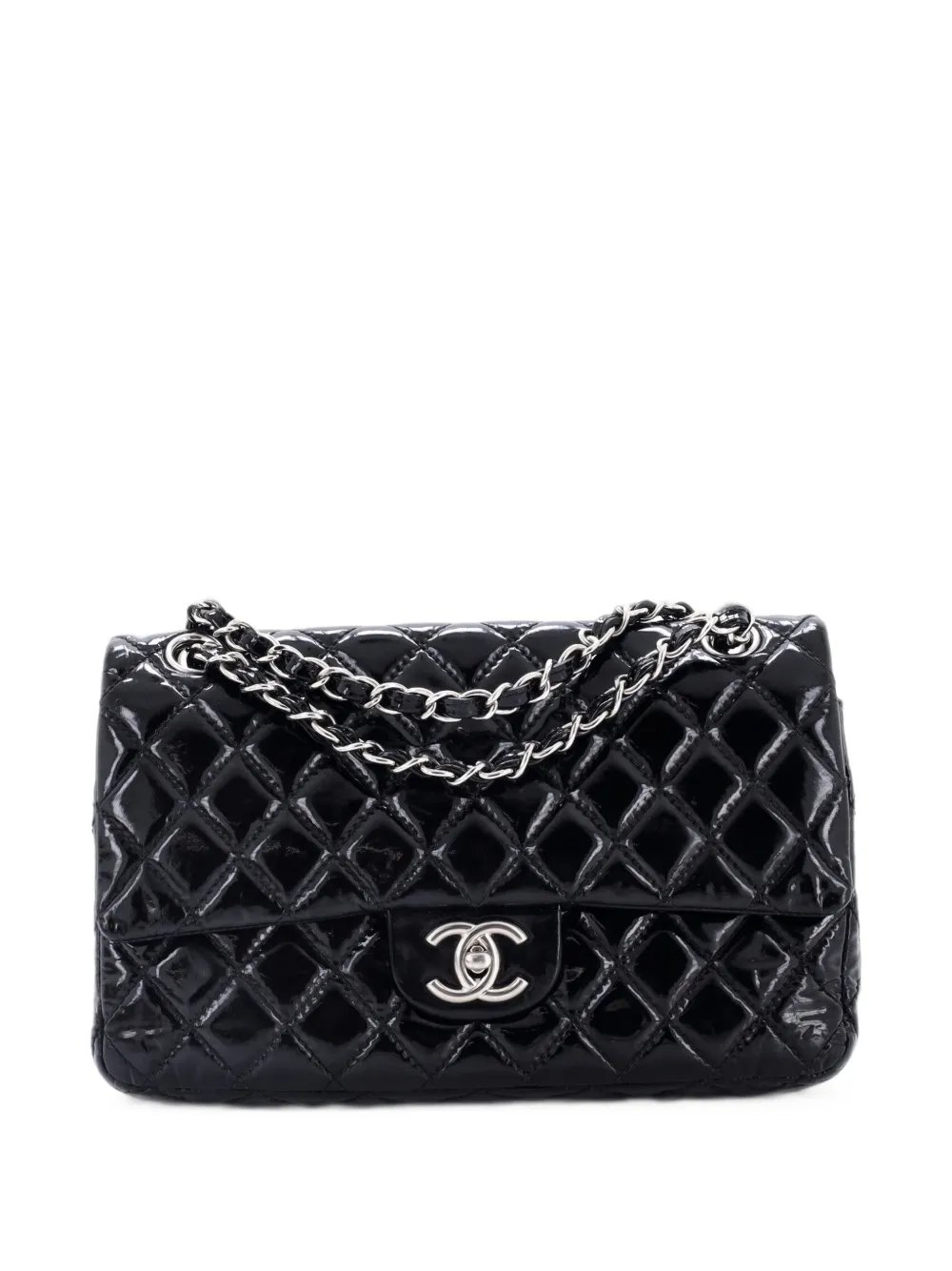 Classic Double Flap Bag Quilted Patent Medium shoulder bag