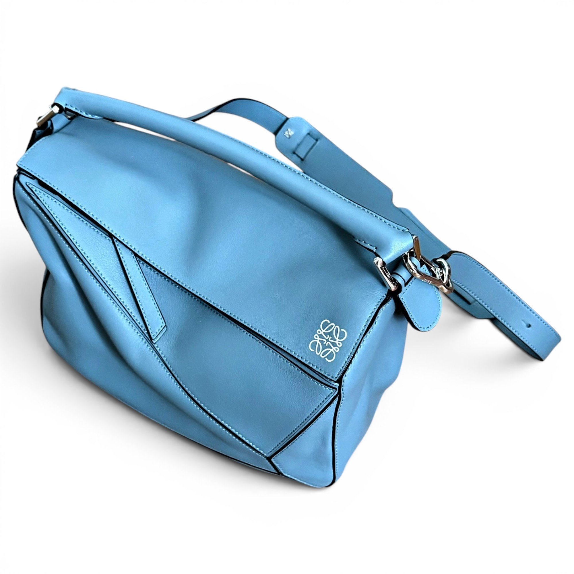 Puzzle leather handbag
