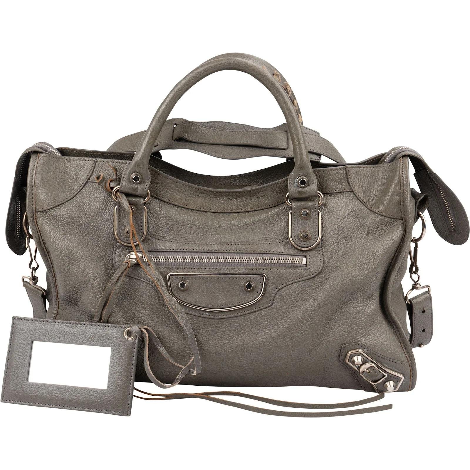 City leather handbag