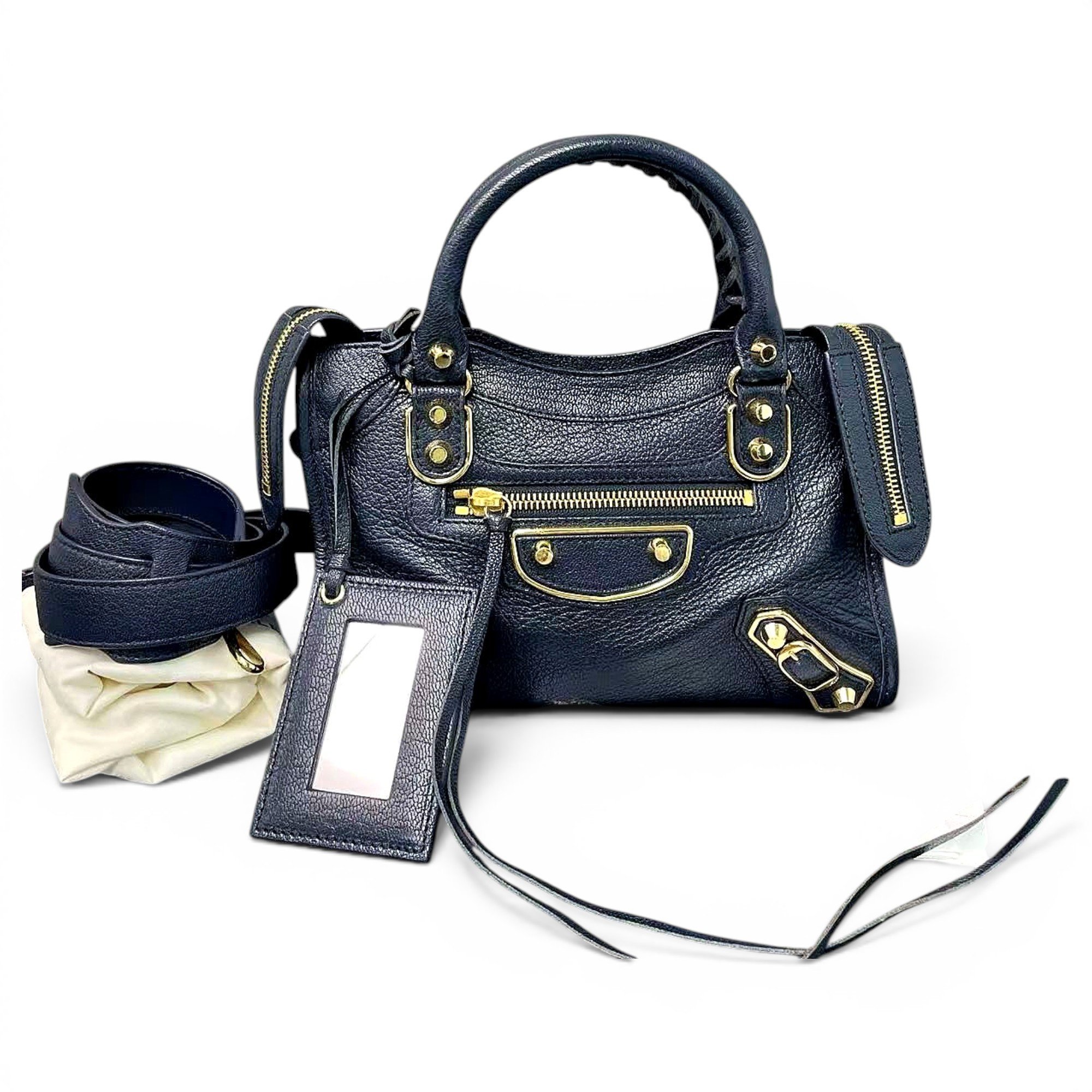 City leather handbag