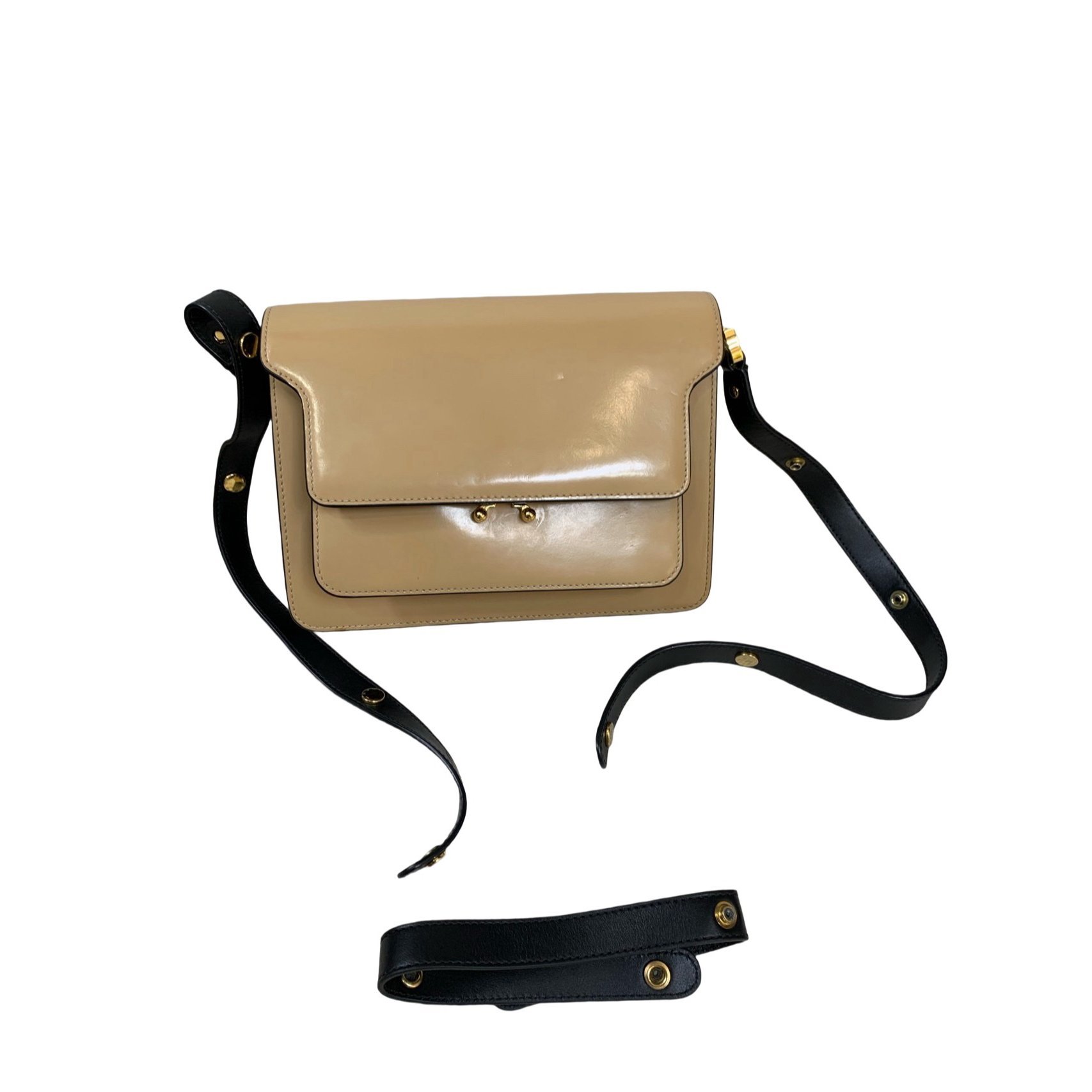 Trunk leather crossbody bag