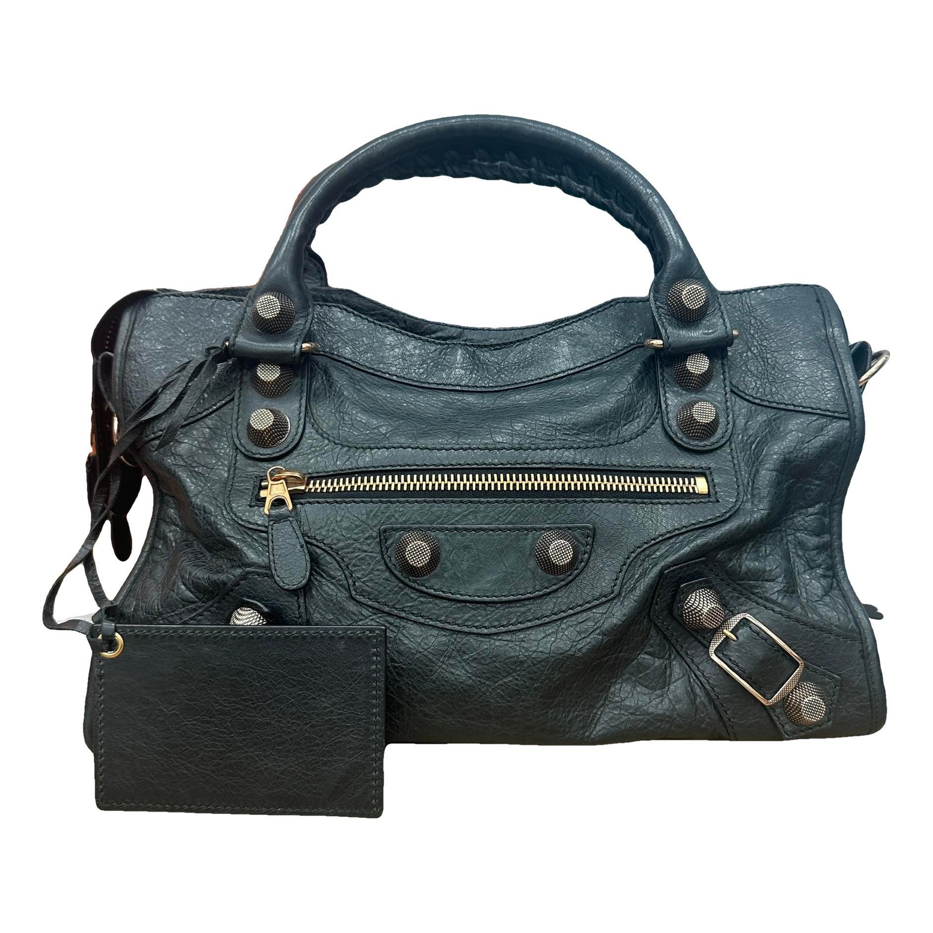 City leather handbag