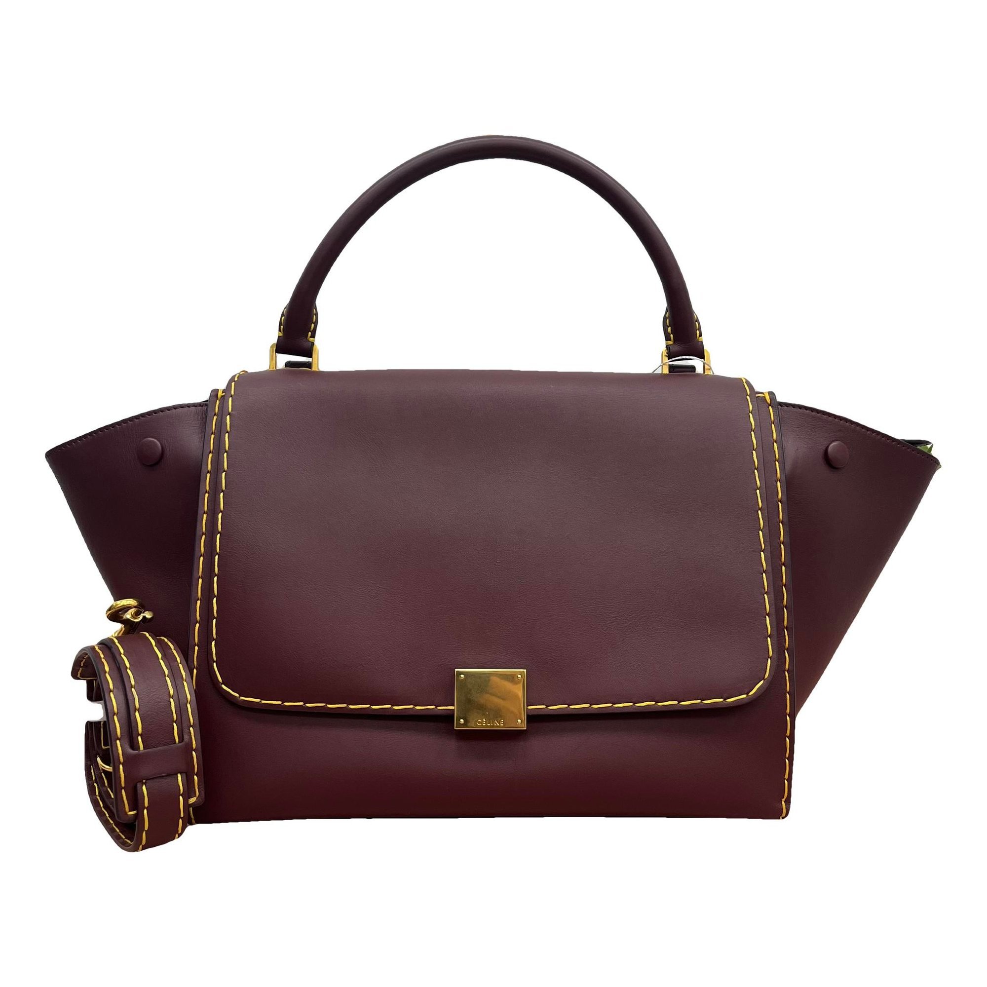 Trapèze leather handbag