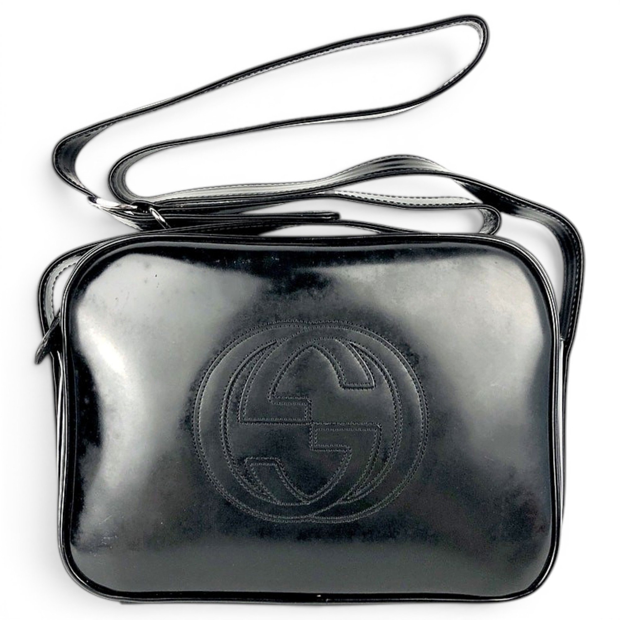 Patent leather handbag