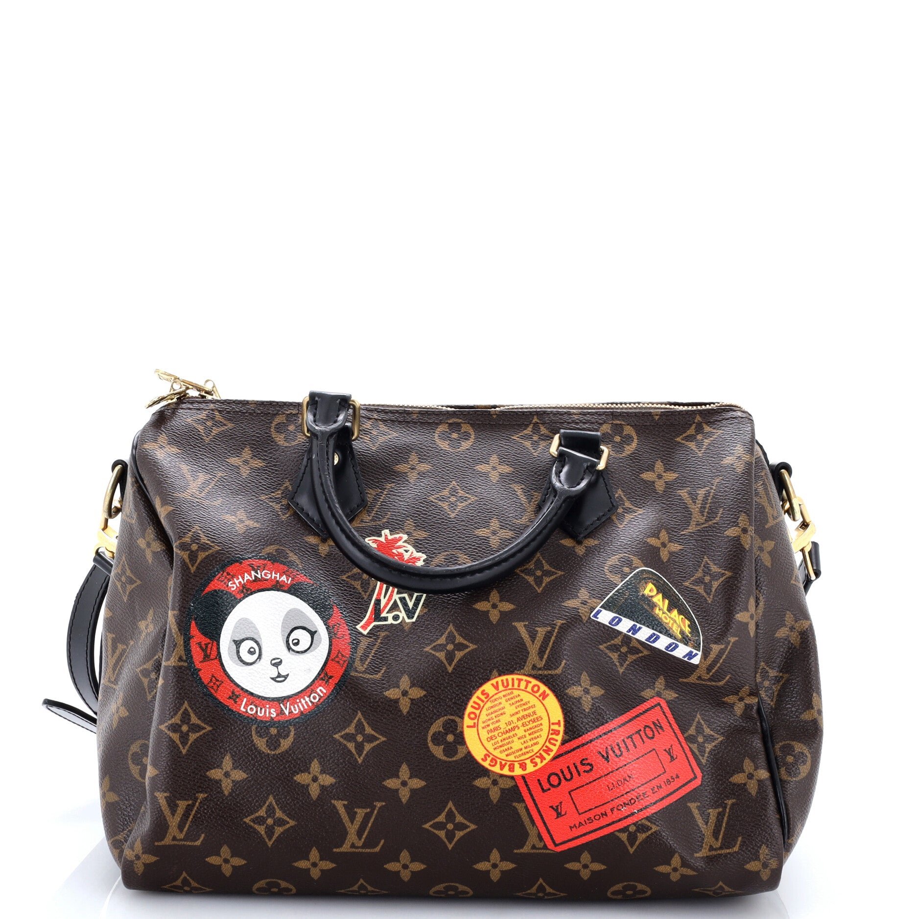Speedy Bandouliere Bag Limited Edition World Tour Monogram Canvas 30
