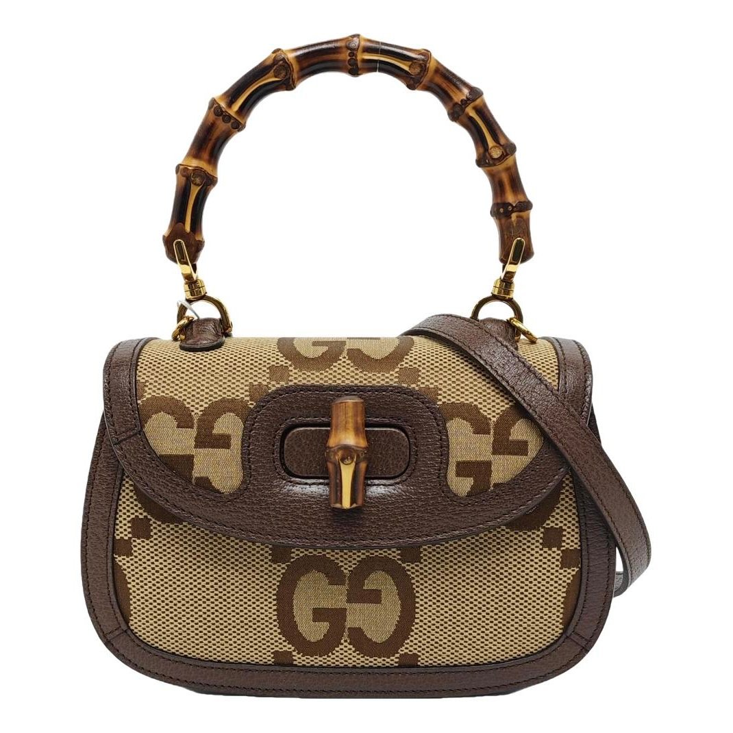 Convertible Bamboo Top Handle leather handbag