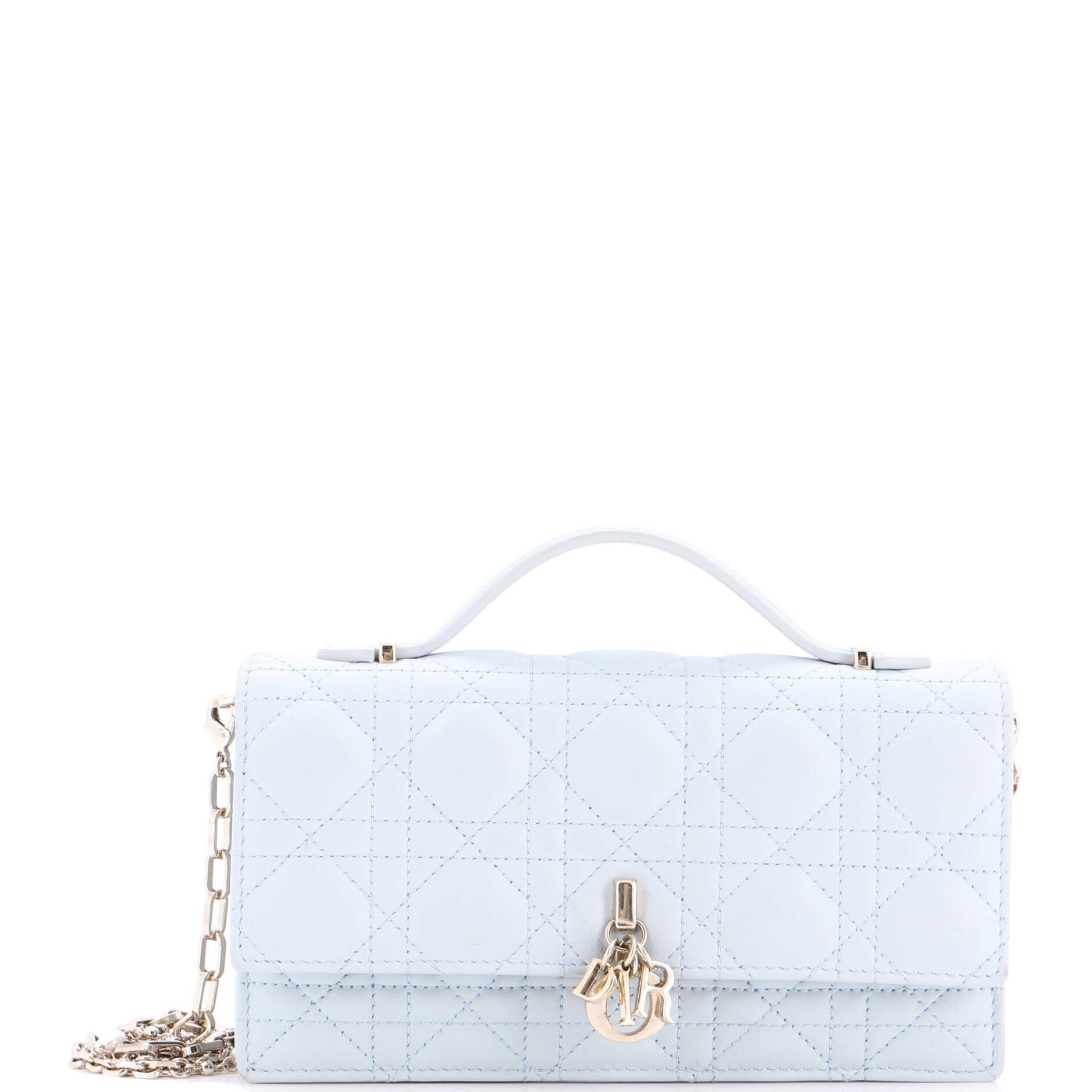 Dior My Dior Top Handle Flap Bag Cannage Quilt Lambskin Mini