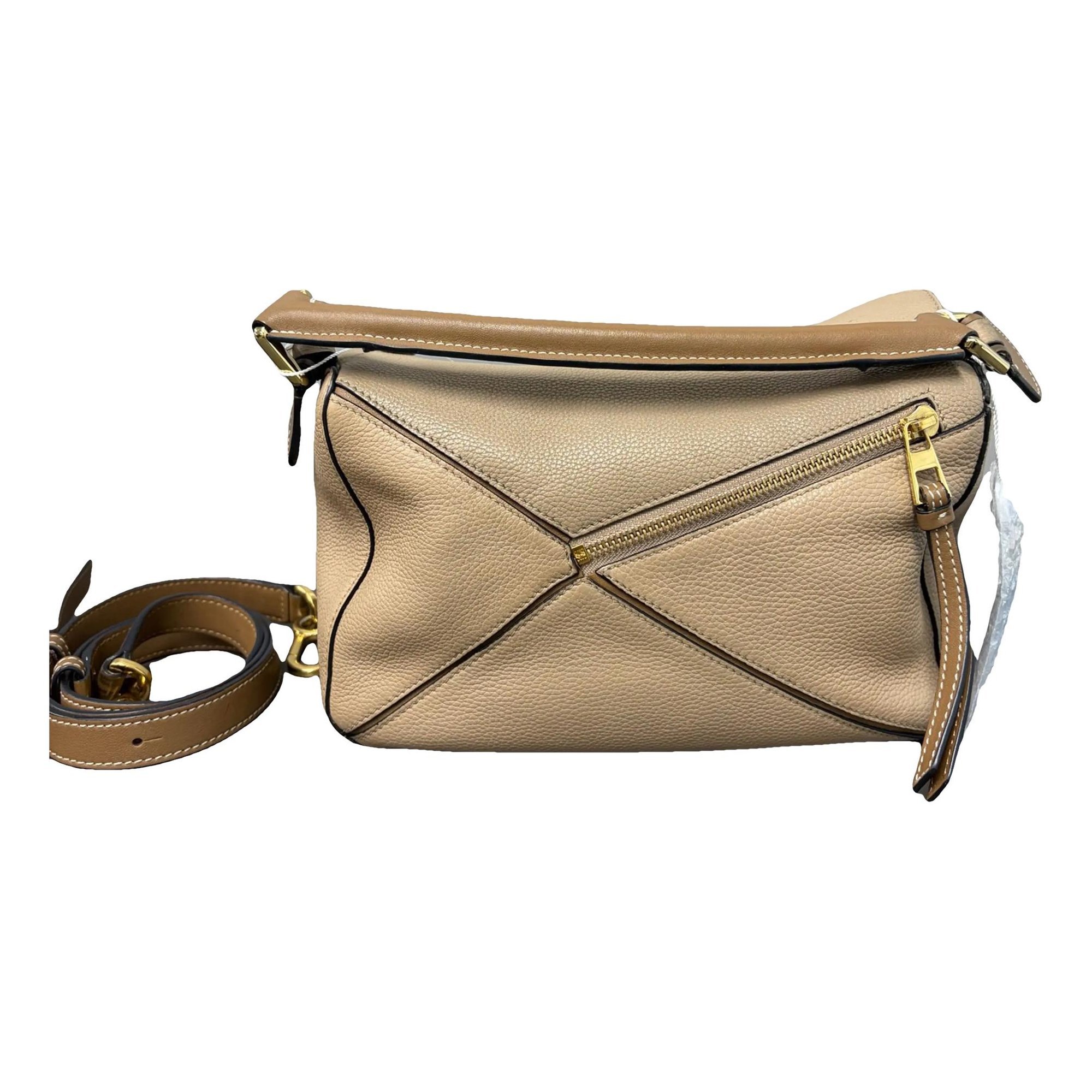 Puzzle leather crossbody bag