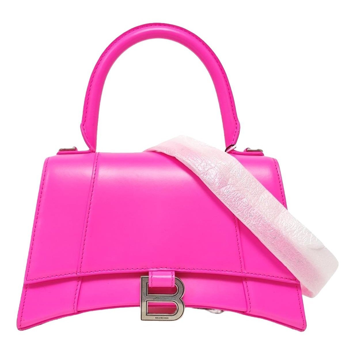 Hourglass leather handbag