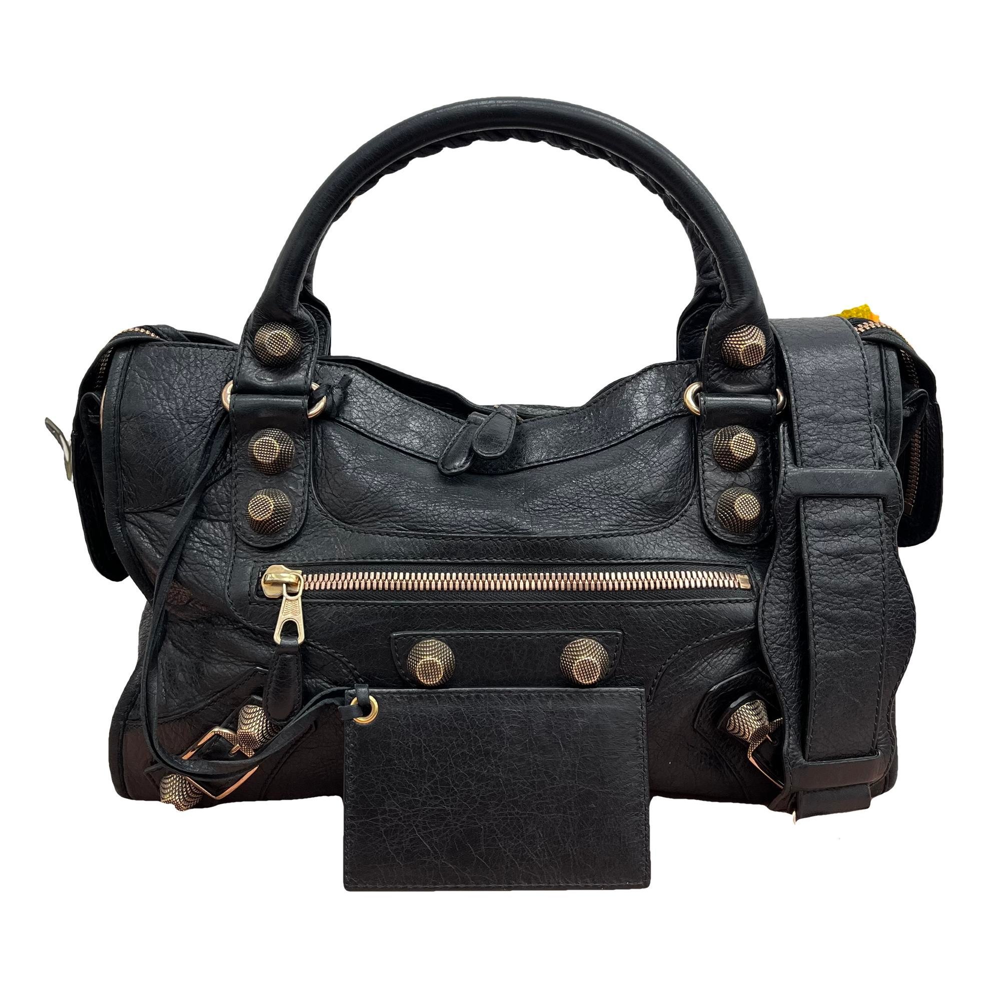 City leather handbag