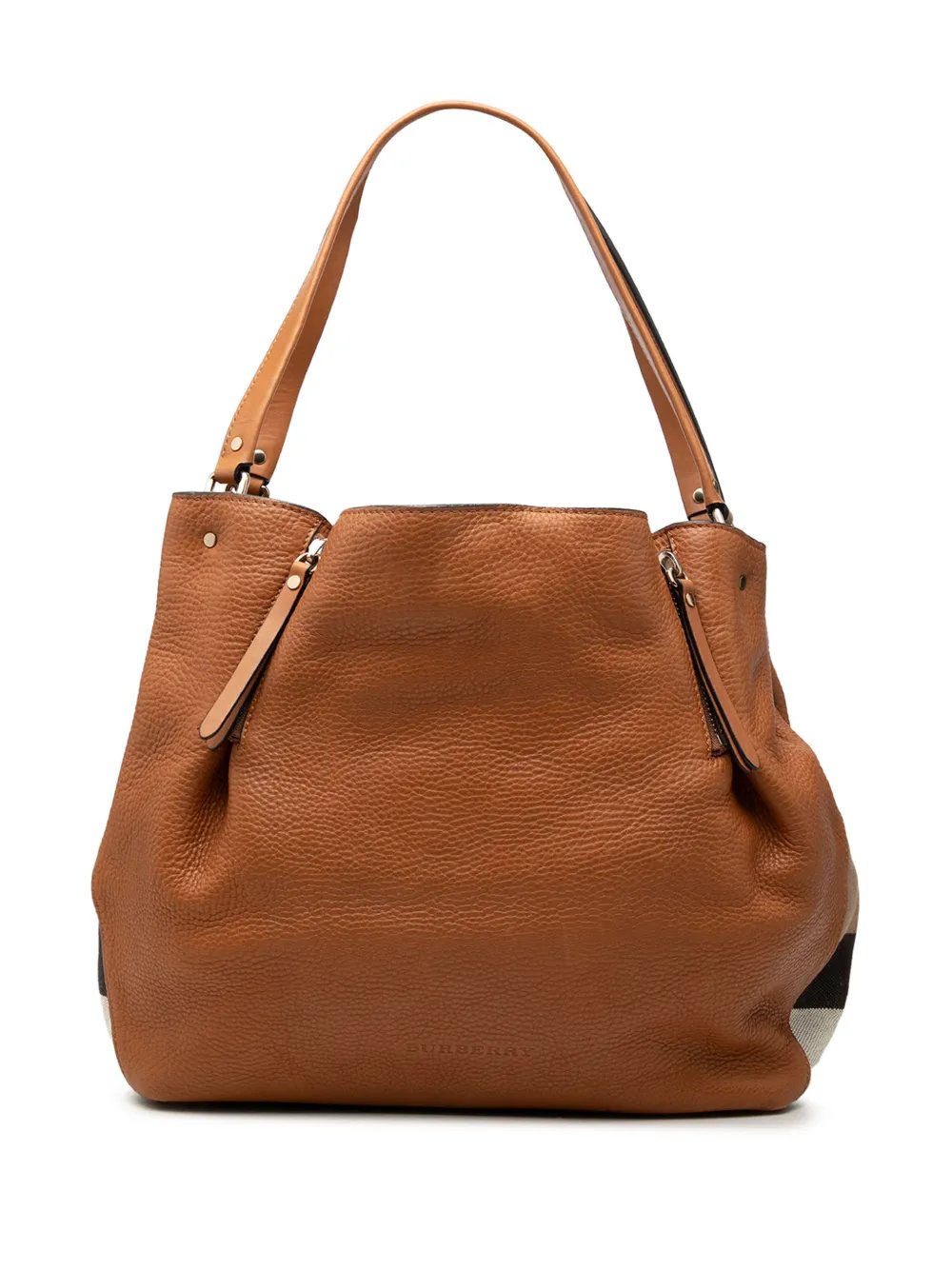 2000-2017 Medium Leather and House Check Canvas Maidstone satchel