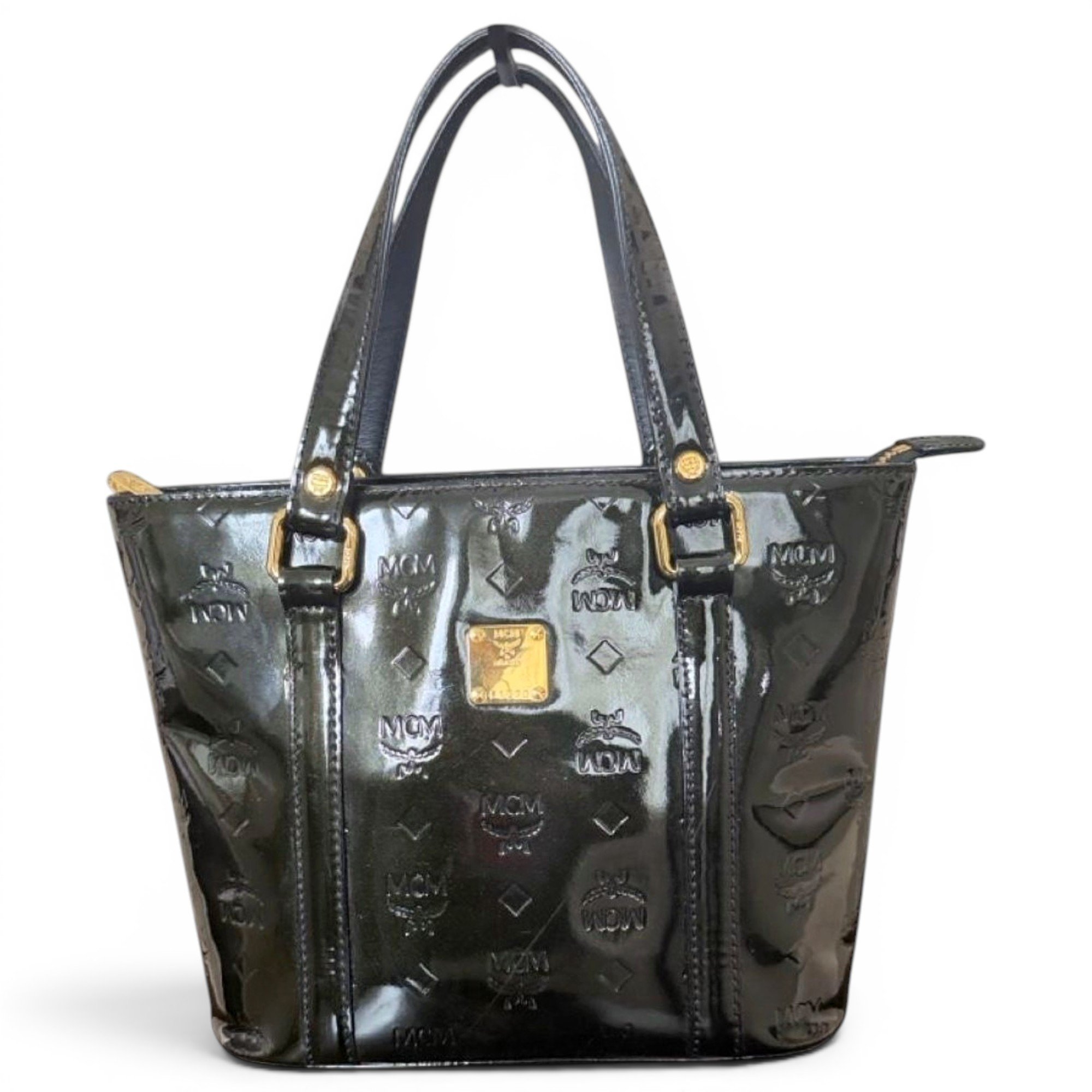 Patent leather handbag