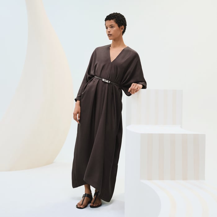 Marron Terre d'Ombre Caftan Dress