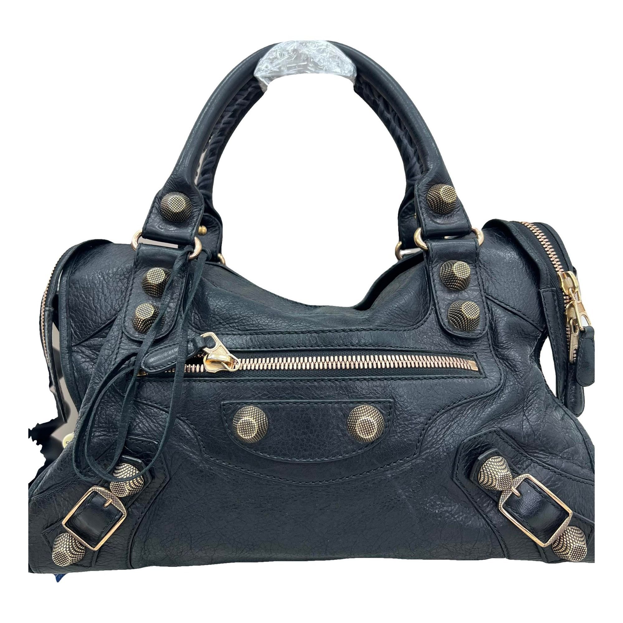 City leather handbag