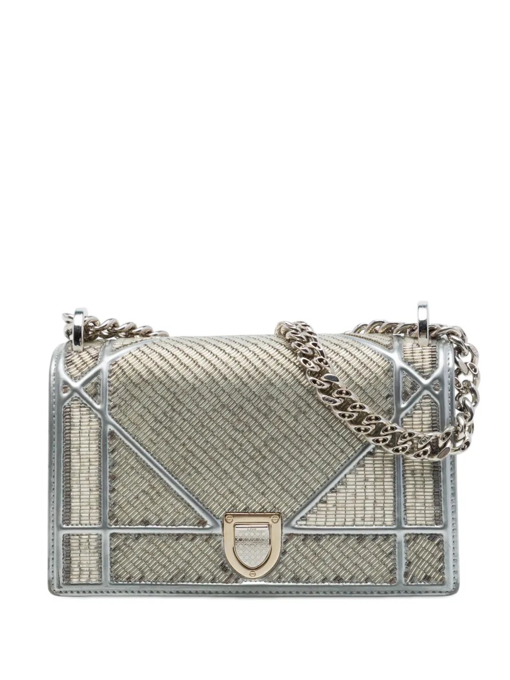 2015 Small Calfskin Diorama Crystal Embellished Flap crossbody bag