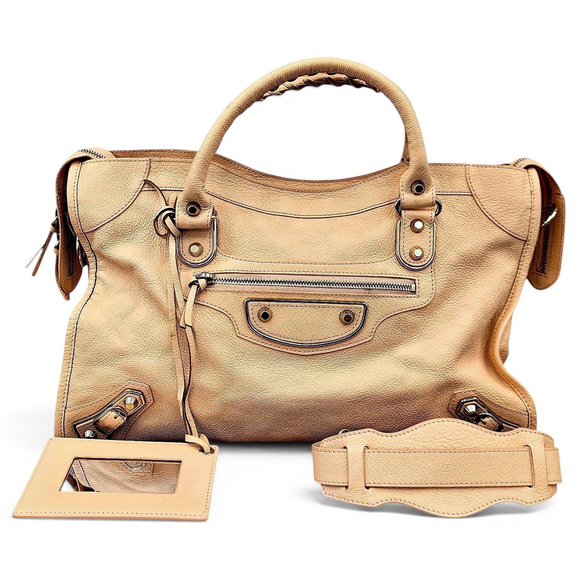 City leather handbag