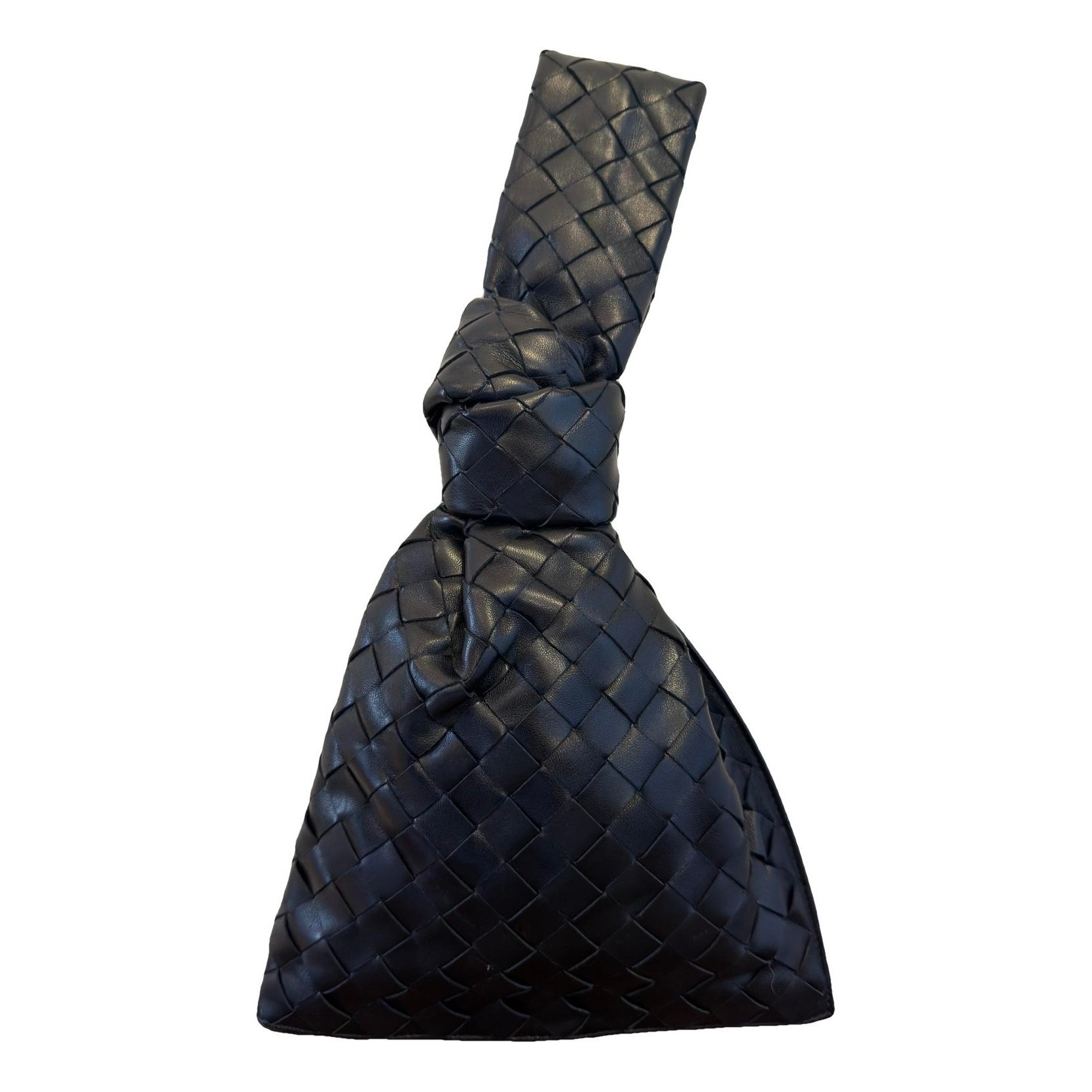 Twist leather clutch bag