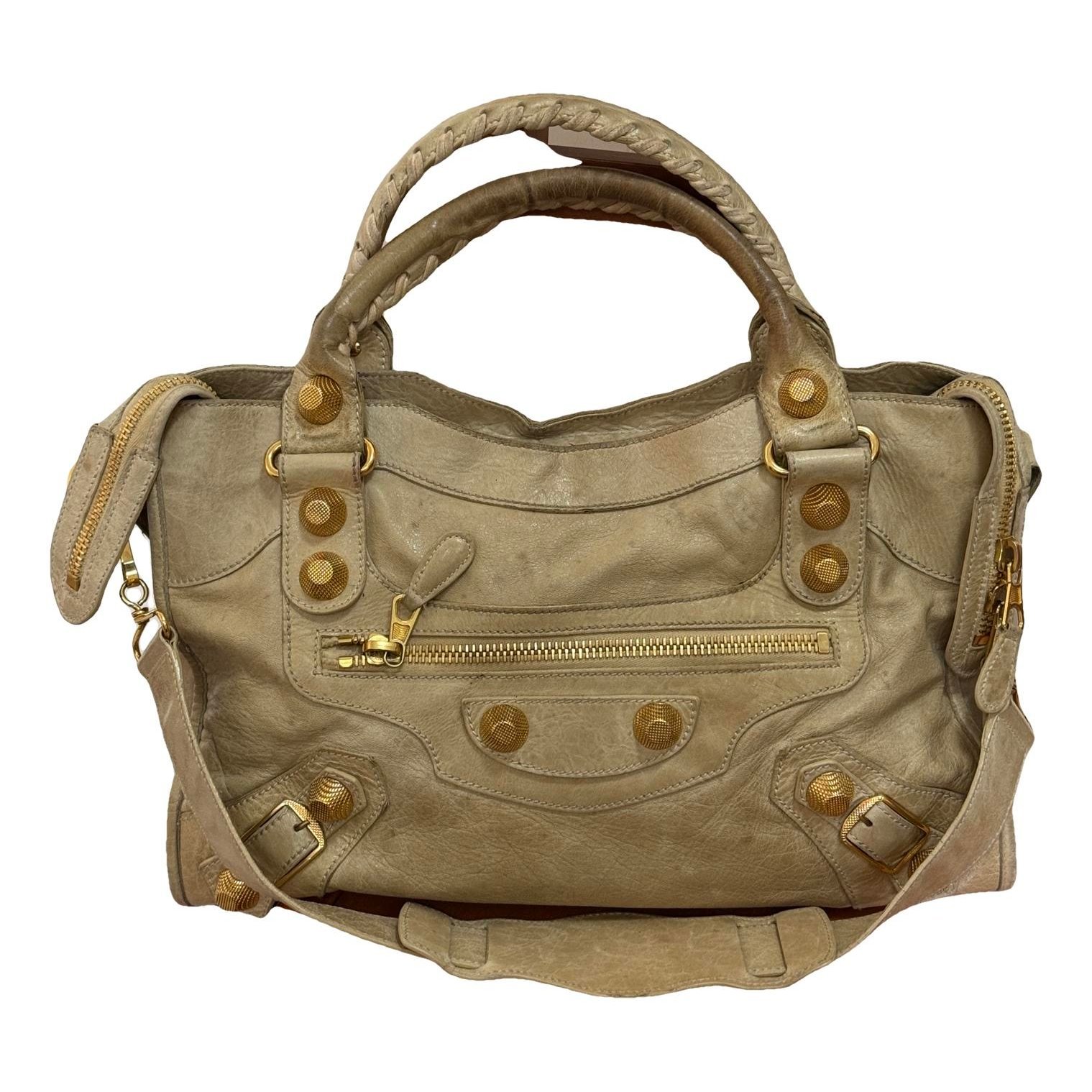 City leather handbag