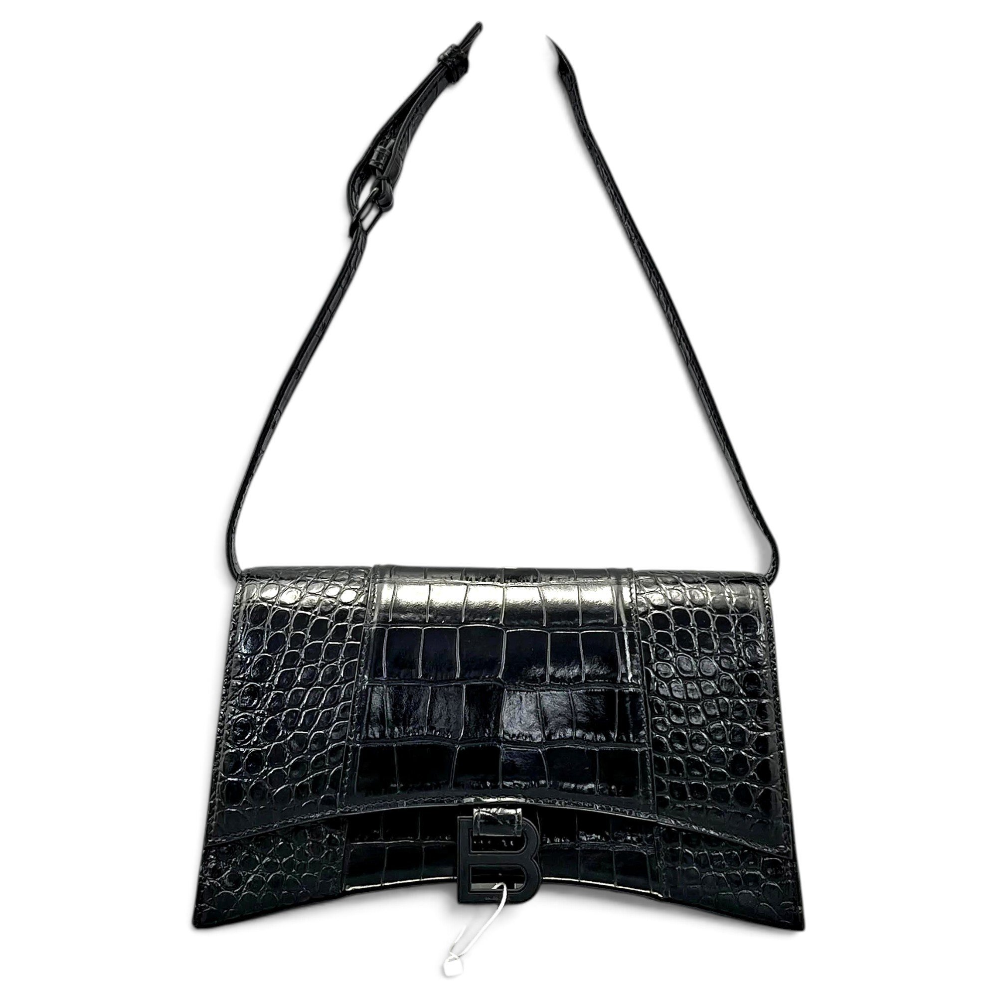 Hourglass leather handbag