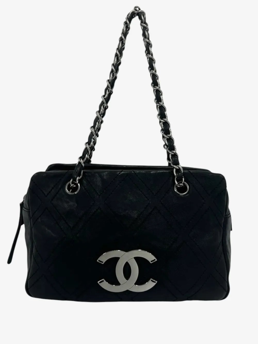 2005-2006 Large CC Calfskin Diamond Stitch tote bag
