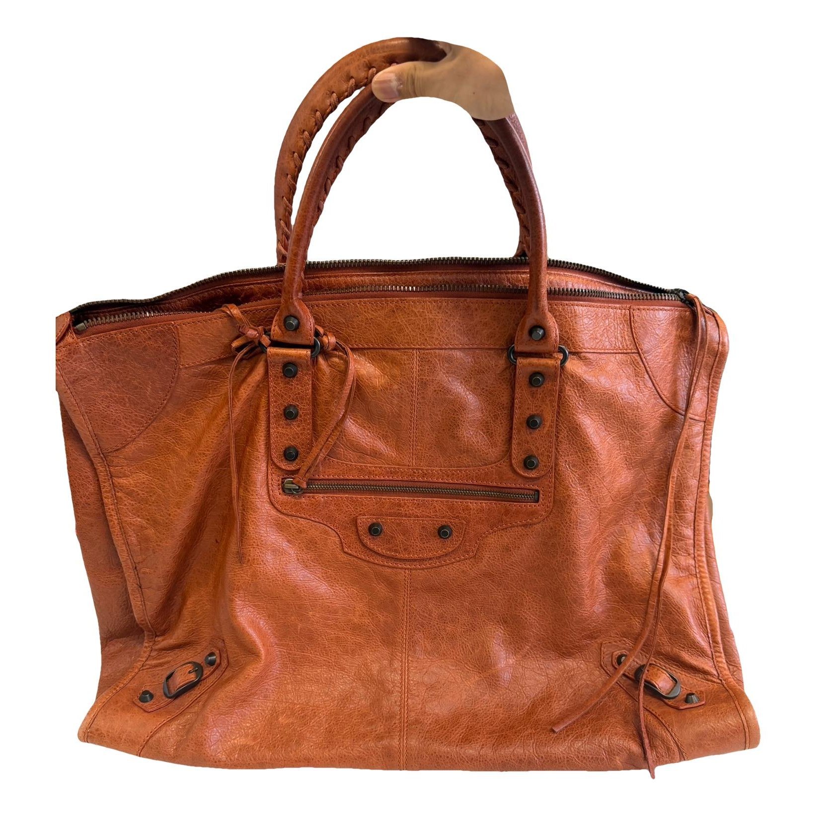 City leather handbag