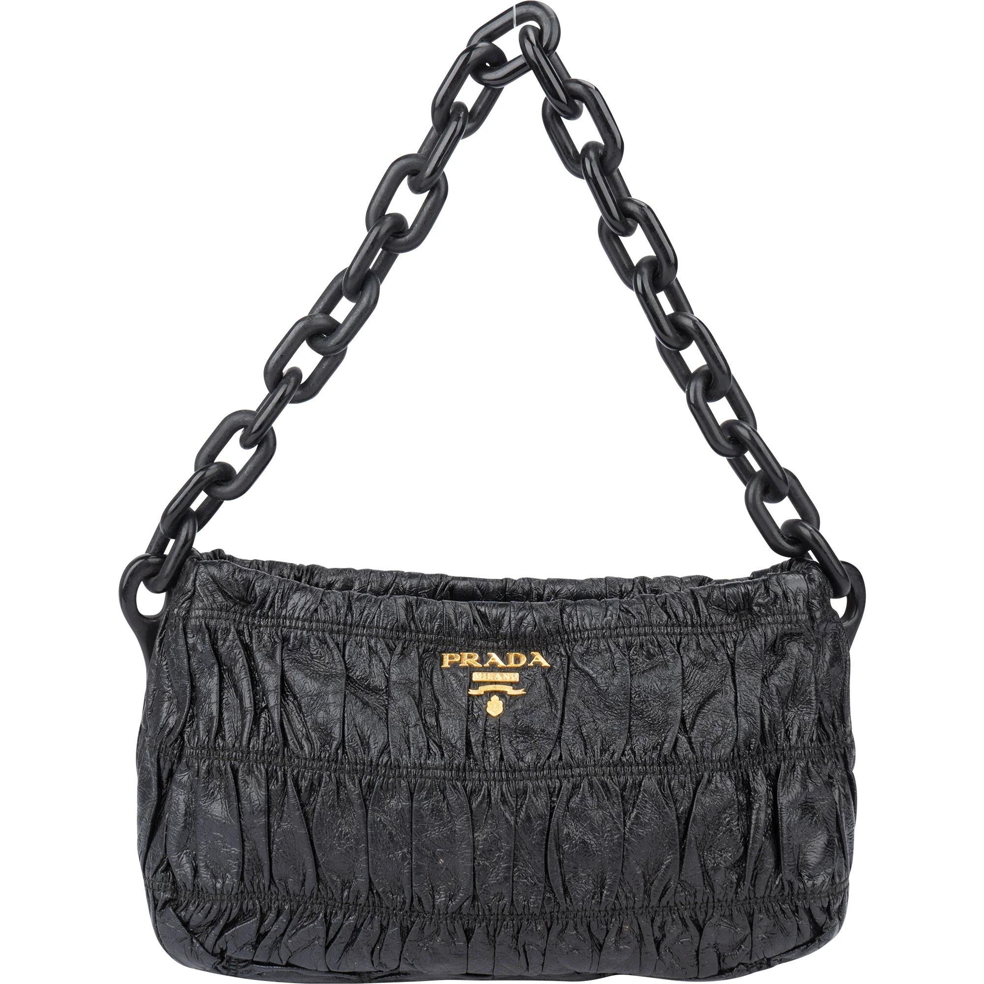 Re-Nylon patent leather handbag
