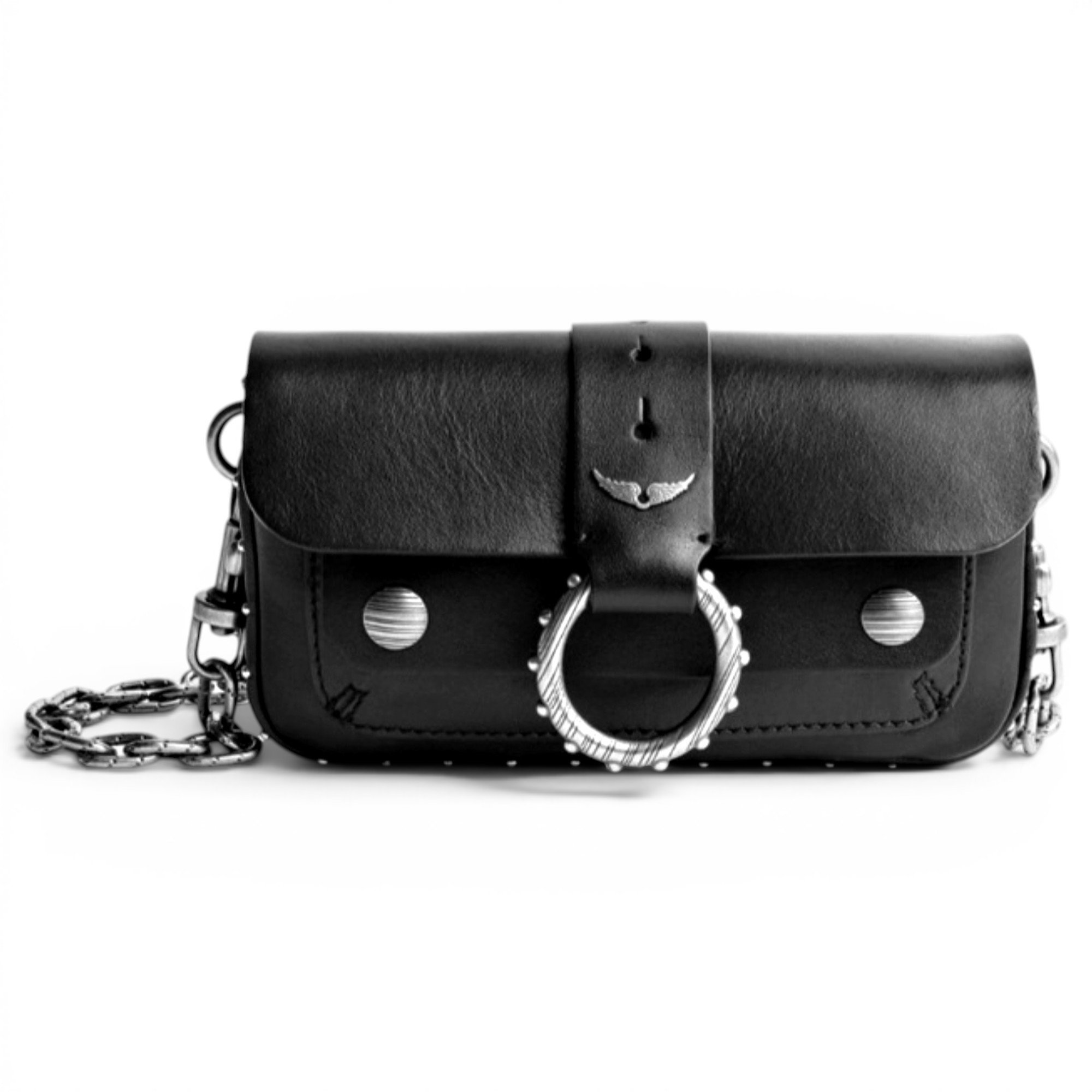 Leather clutch bag