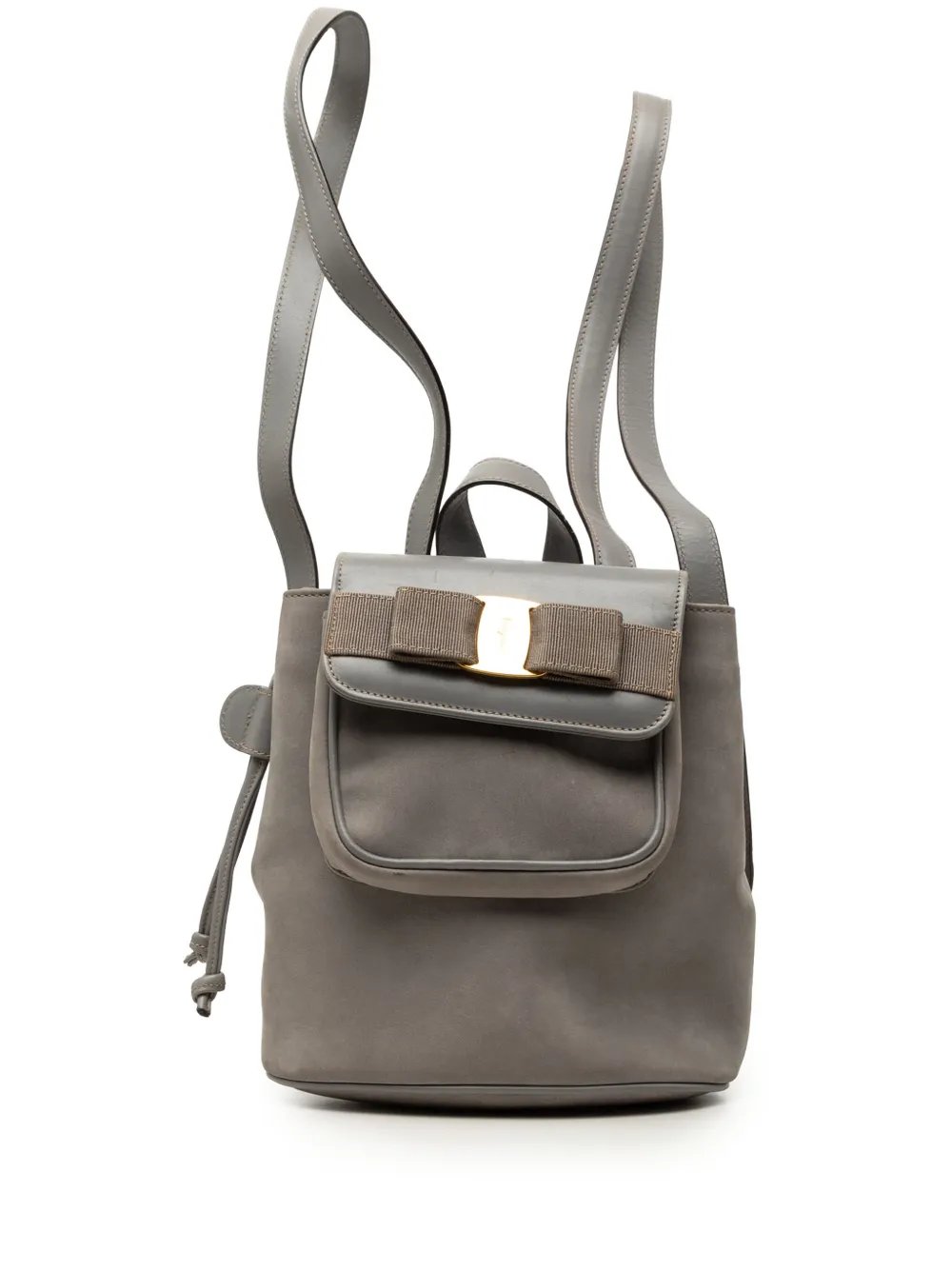 20th Century Suede Vara Bow Flap Drawstring backpack