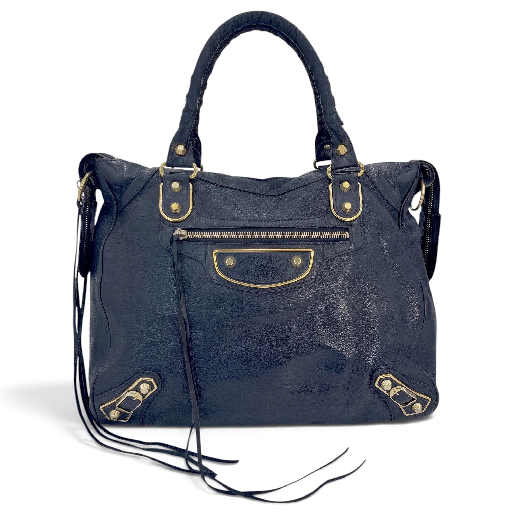 City leather handbag