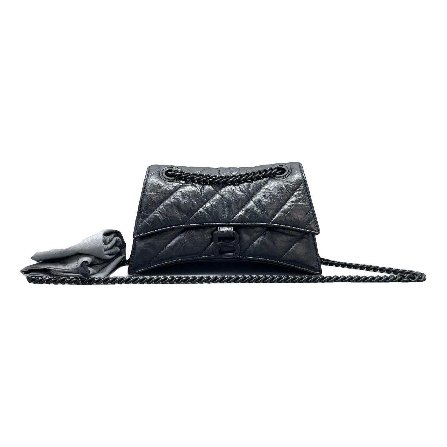 Crush leather handbag