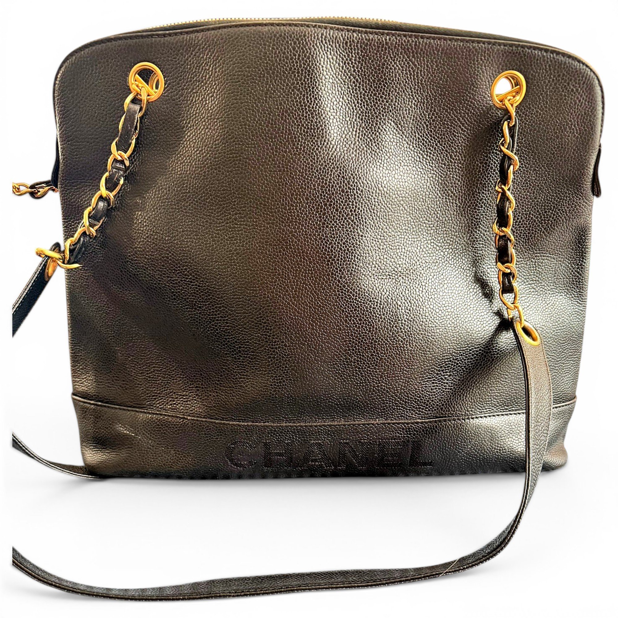 Vintage CC Chain leather tote