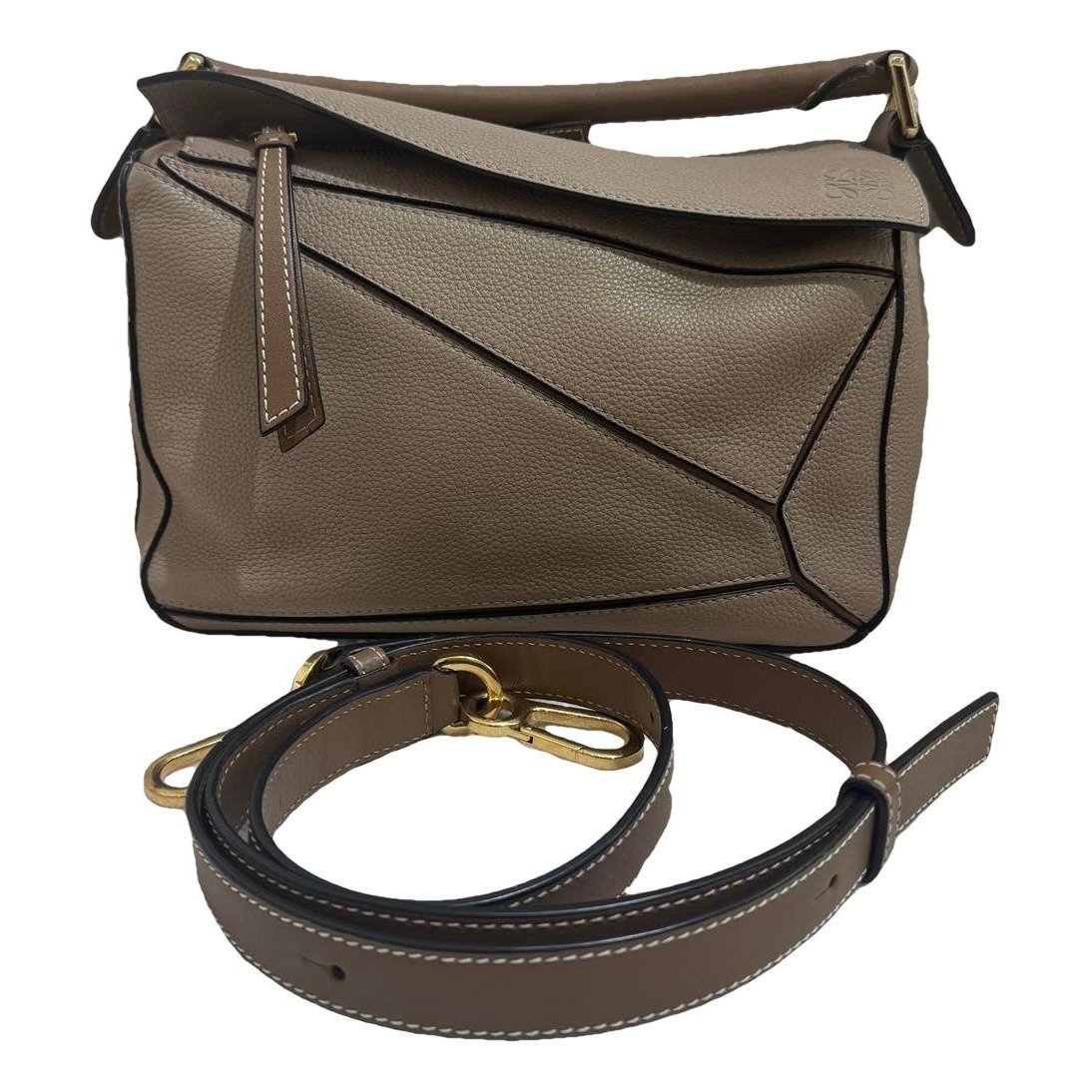 Puzzle leather handbag