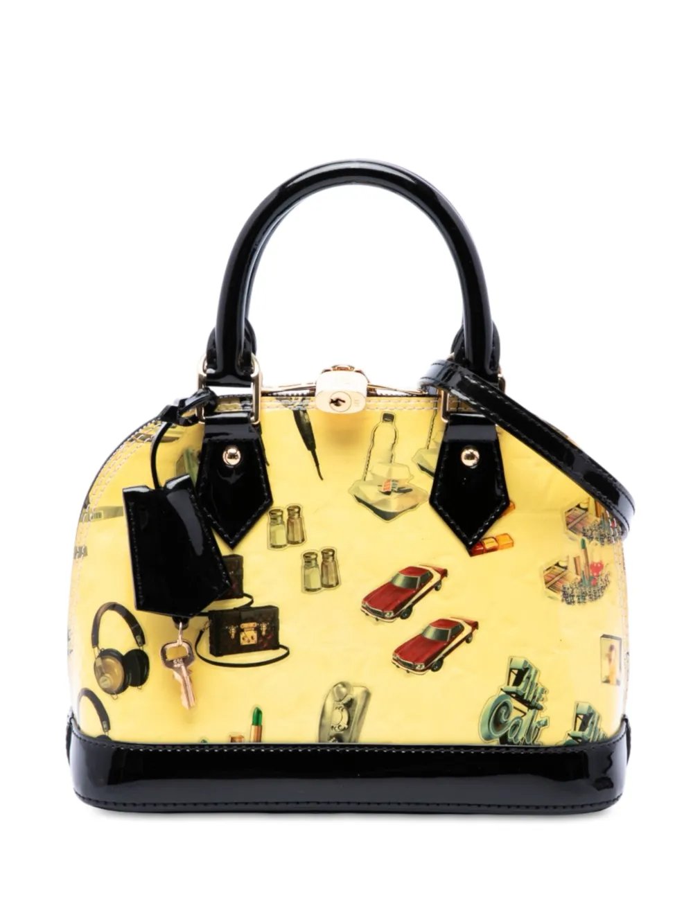 2015 Monogram Vernis Stickers Alma BB satchel