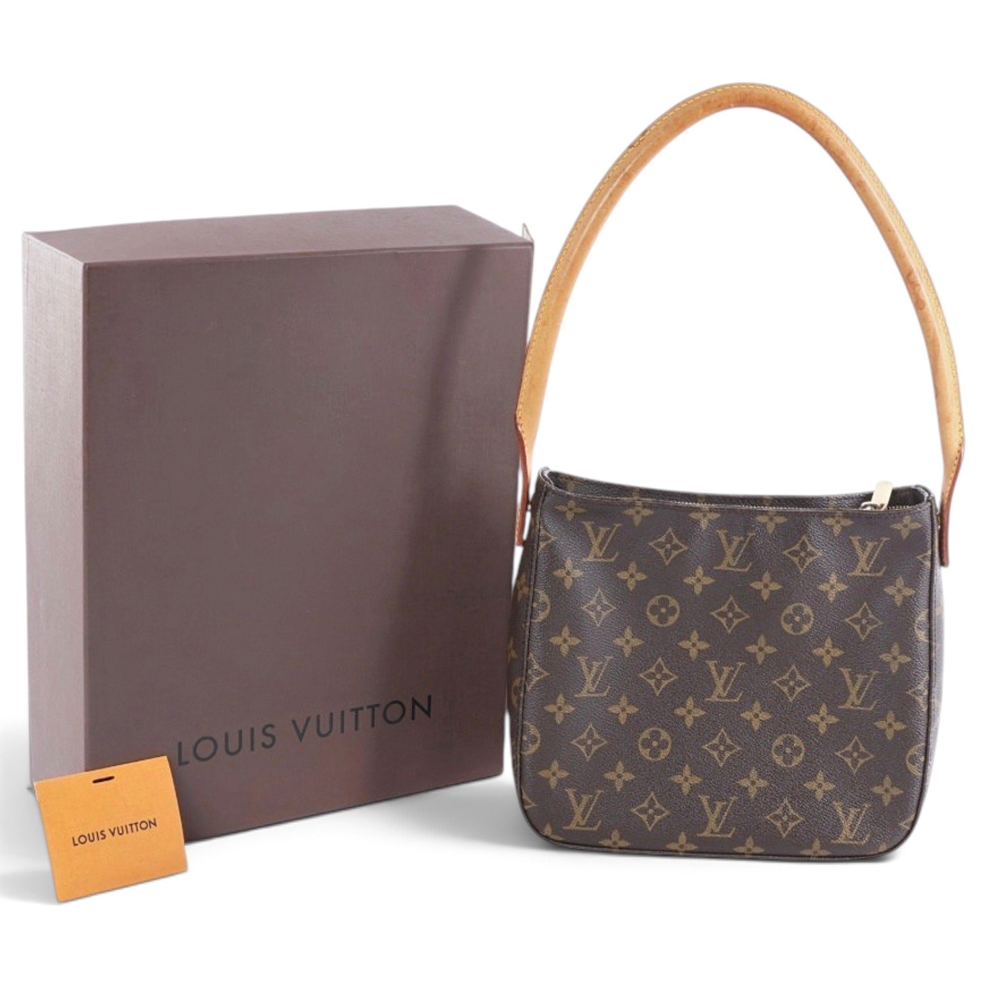 Looping leather handbag